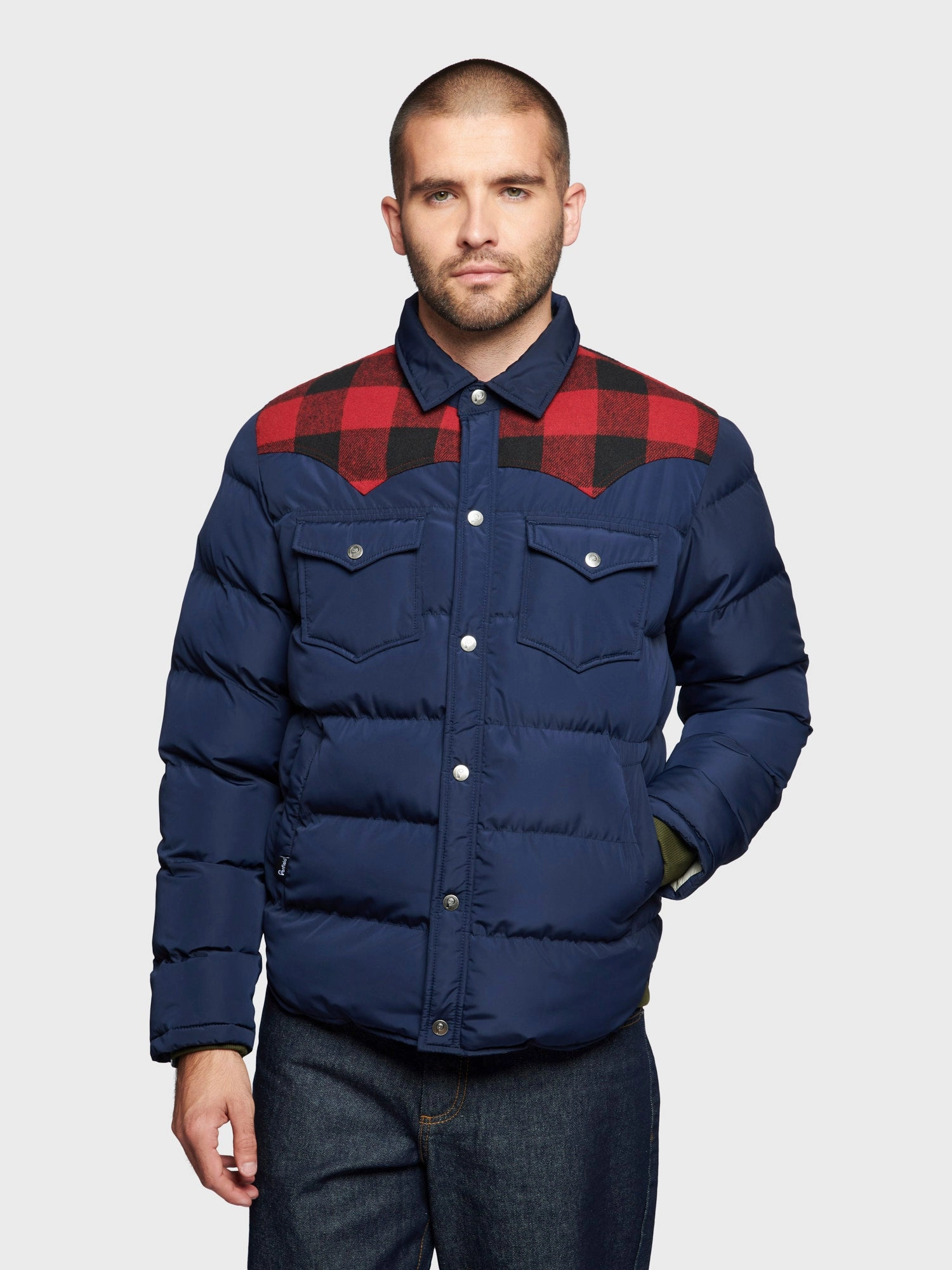Cross Ventilation Panels Tech Use Rockford Jacket in Navy Blue