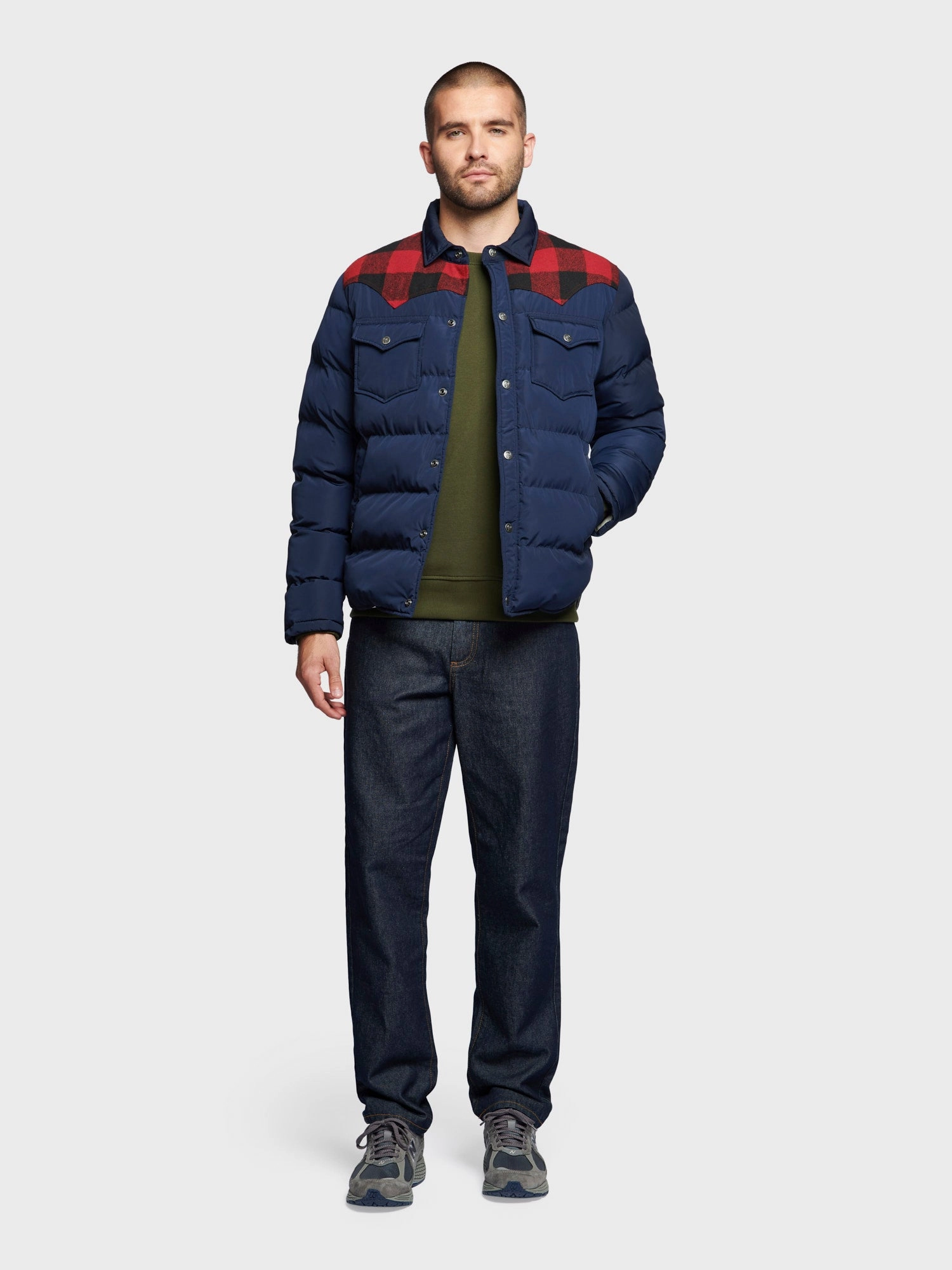 Softshell Material Adjustable Hood Feature Rockford Jacket in Navy Blue