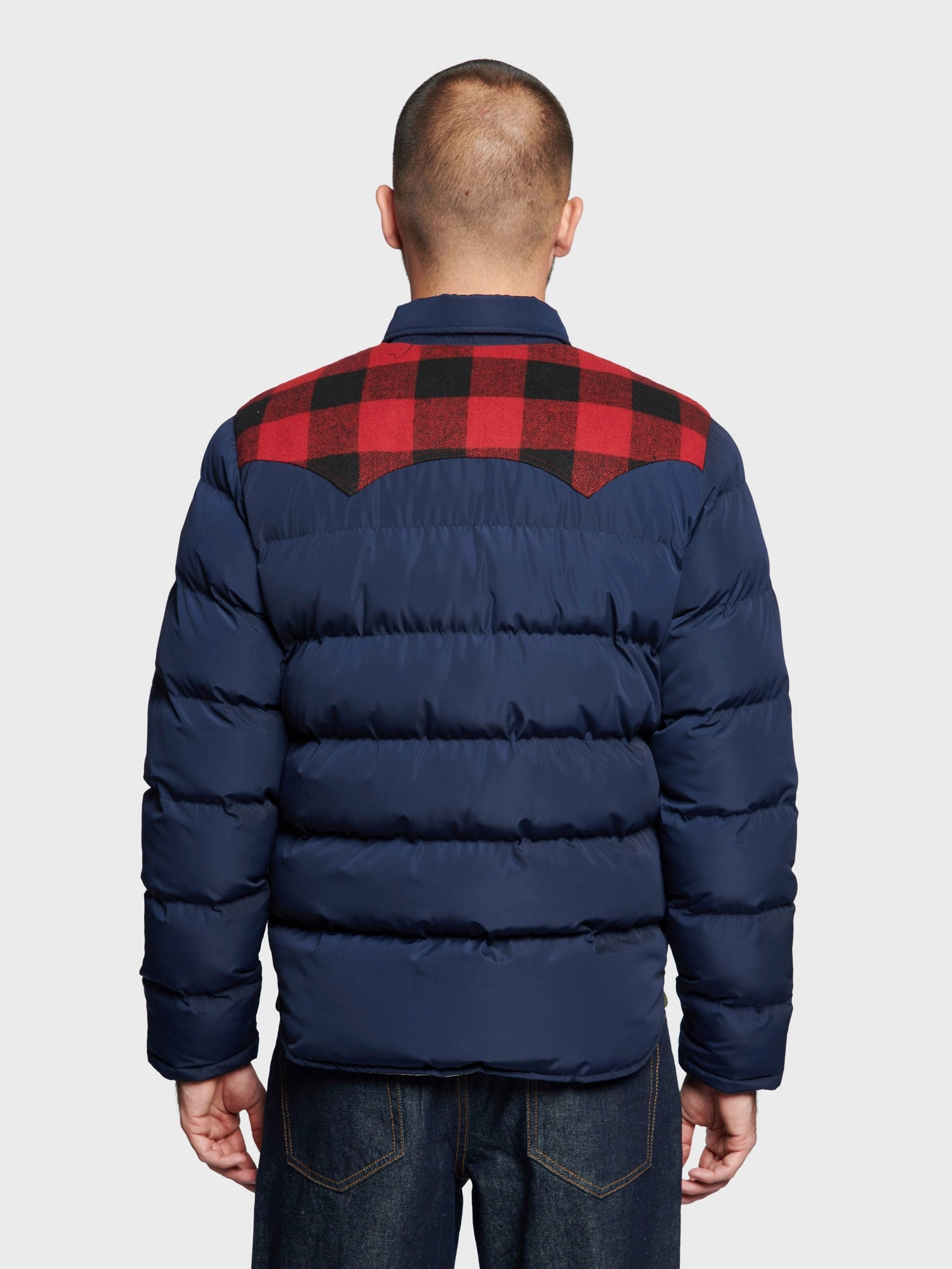 Layered Wind Barrier Rockford Jacket in Navy Blue