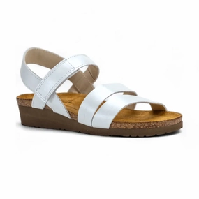 Kayla Sandal White Pearl (7806-H60) Midfoot Stabilizer Bar Wraparound Strap