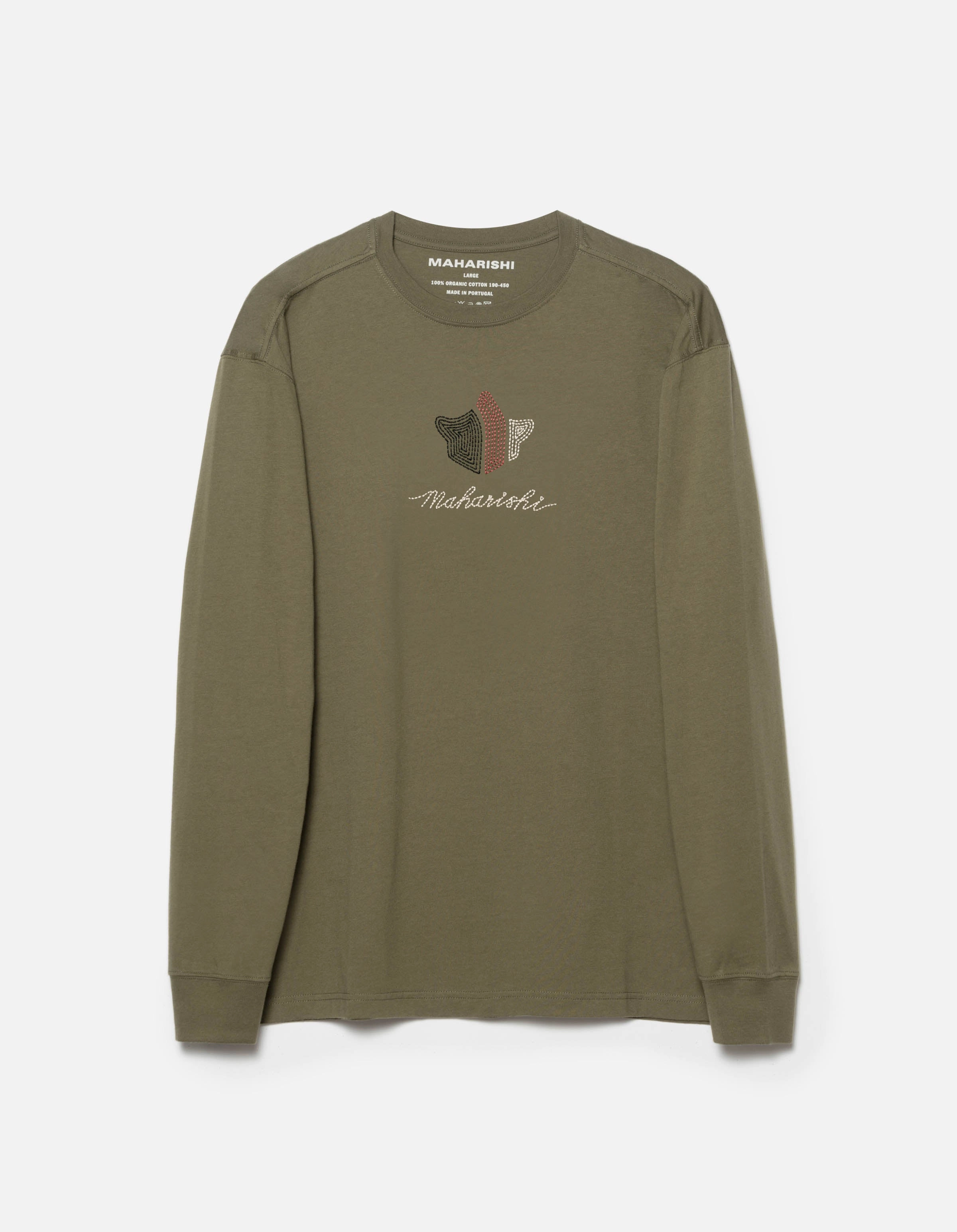 6221 Rice Stich Temple L/S T-Shirt Olive OG-107F ReflectiveTrim No Iron Fabric