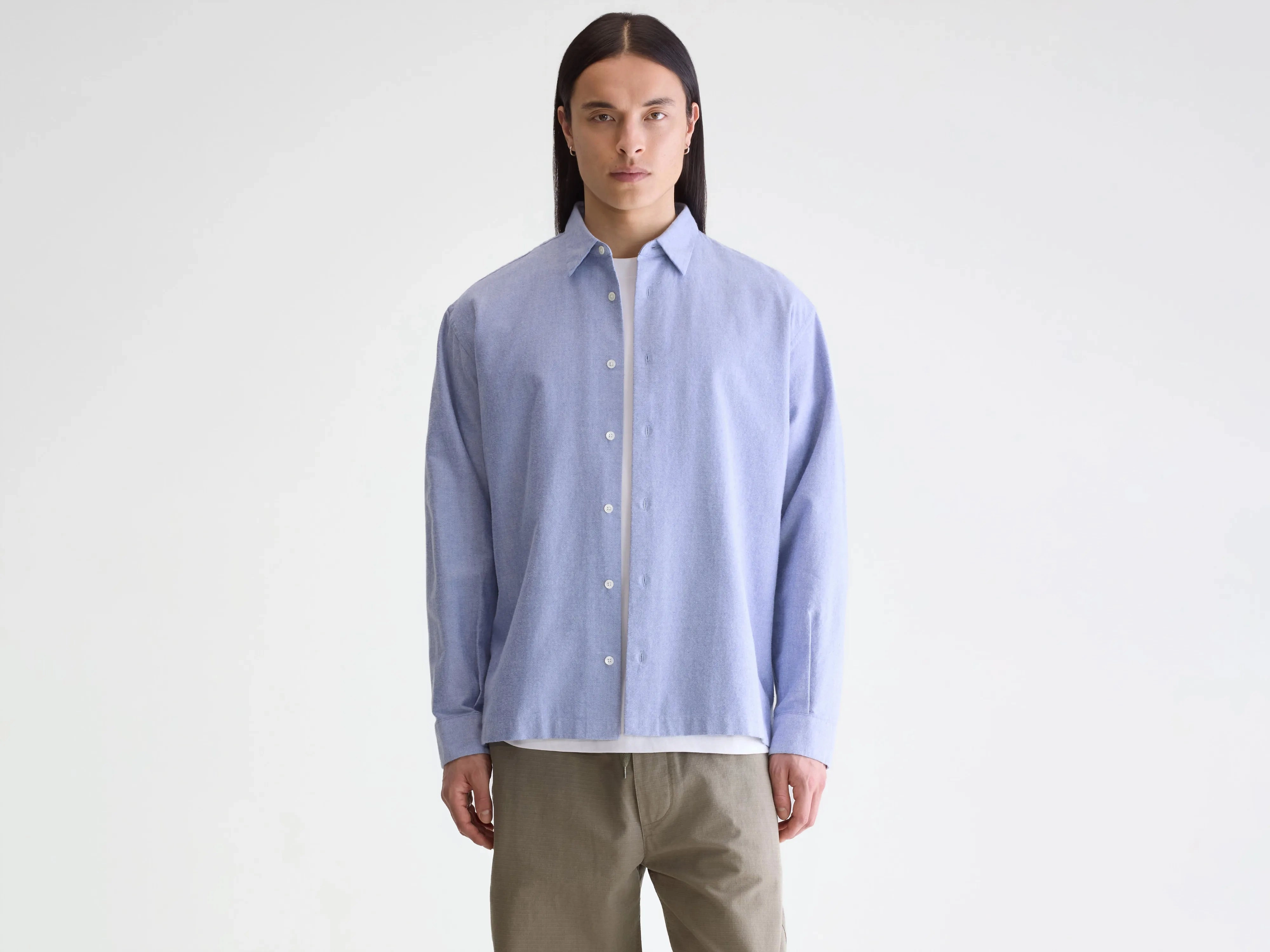 Quick Dry Technology Breathable Cotton Flip relaxed shirt (252 / M / CHAMBRAY)
