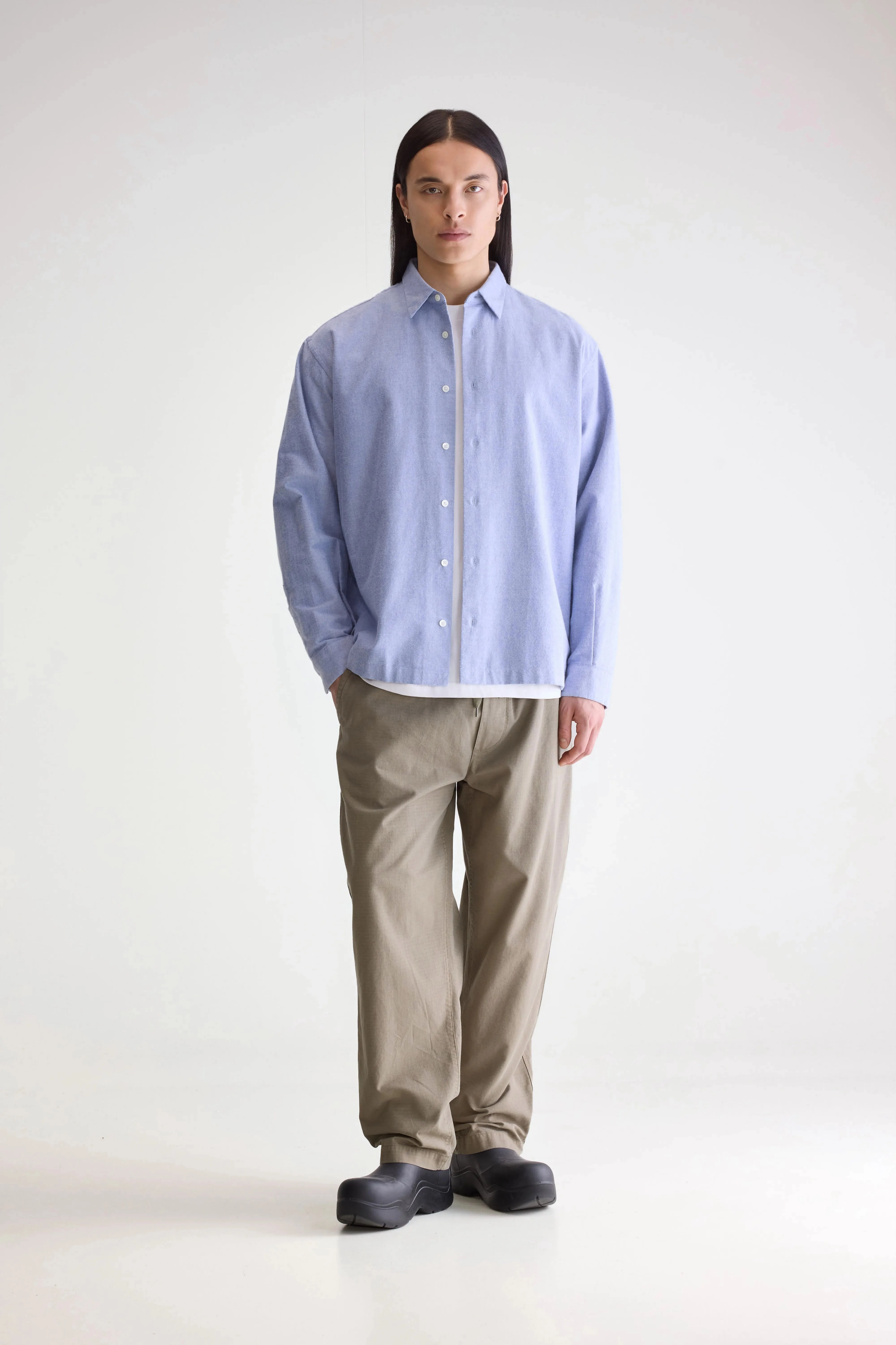 Flip relaxed shirt (252 / M / CHAMBRAY) Statement Maker Contrast Stitch