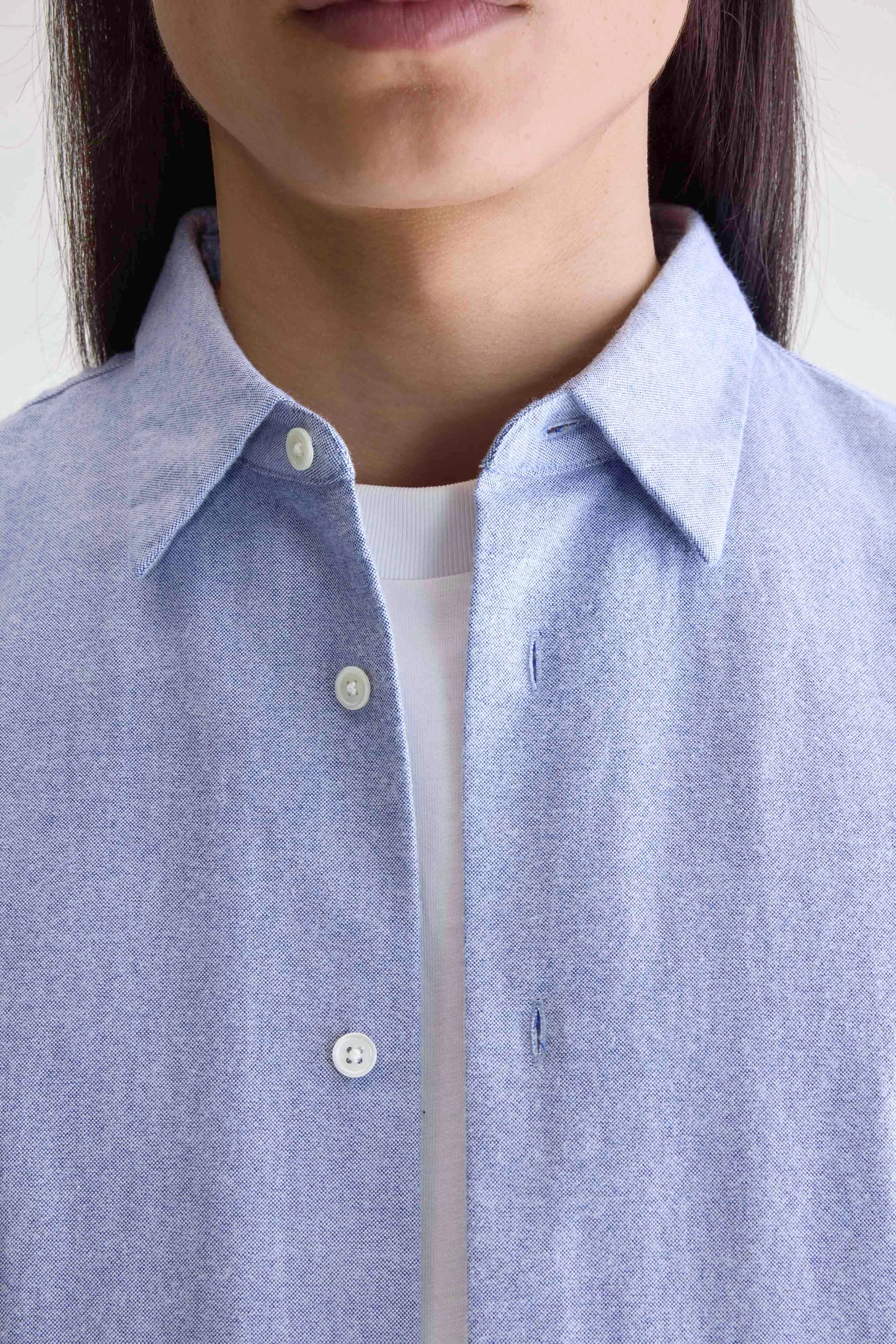 Flip relaxed shirt (252 / M / CHAMBRAY) Vintage Wash Checkered Style