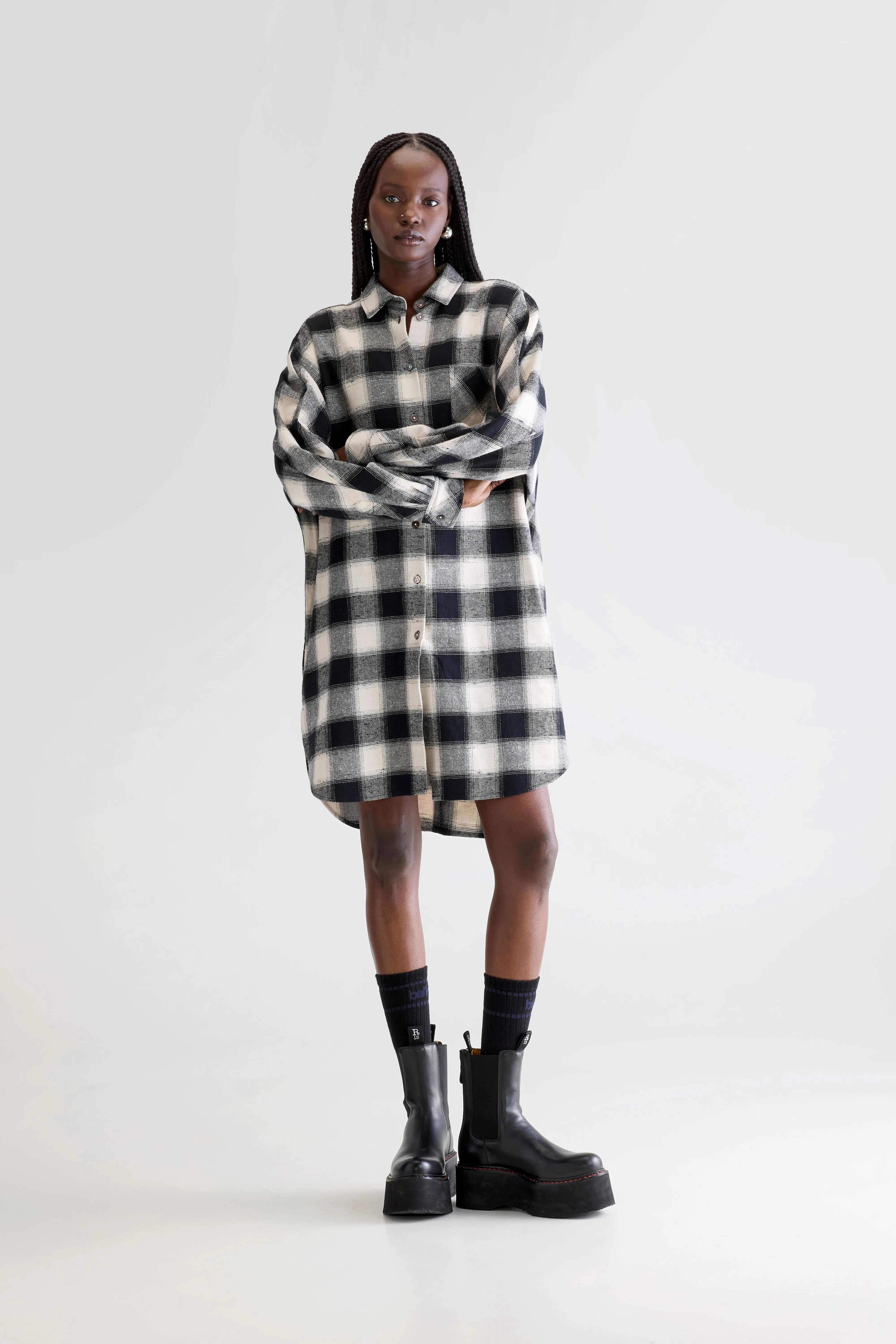 Janet shirt dress (252 / W / CHECK A) Flattering Shape Wear