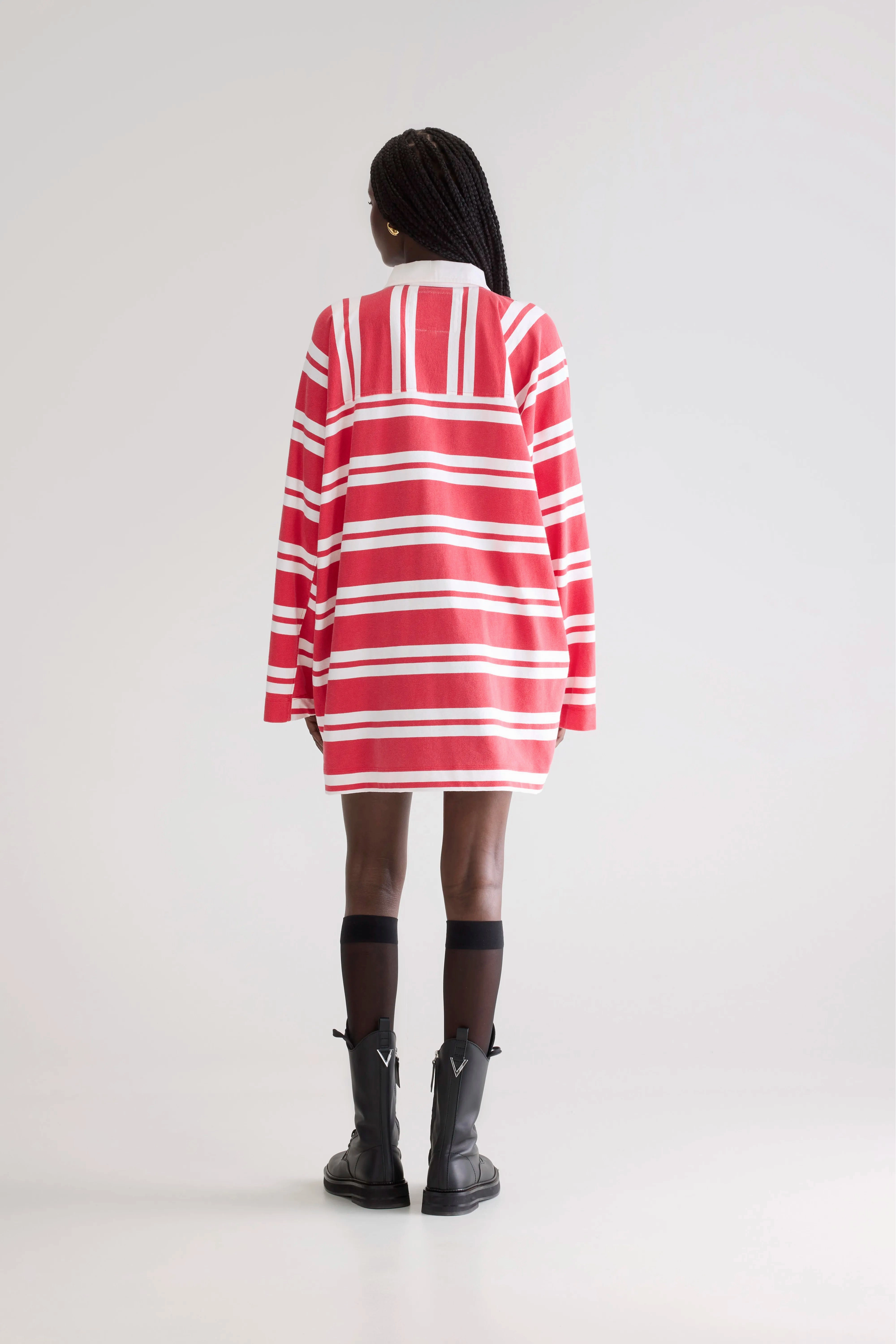 Foogy loose dress (252 / W / STRIPE B) Hip-Flattering