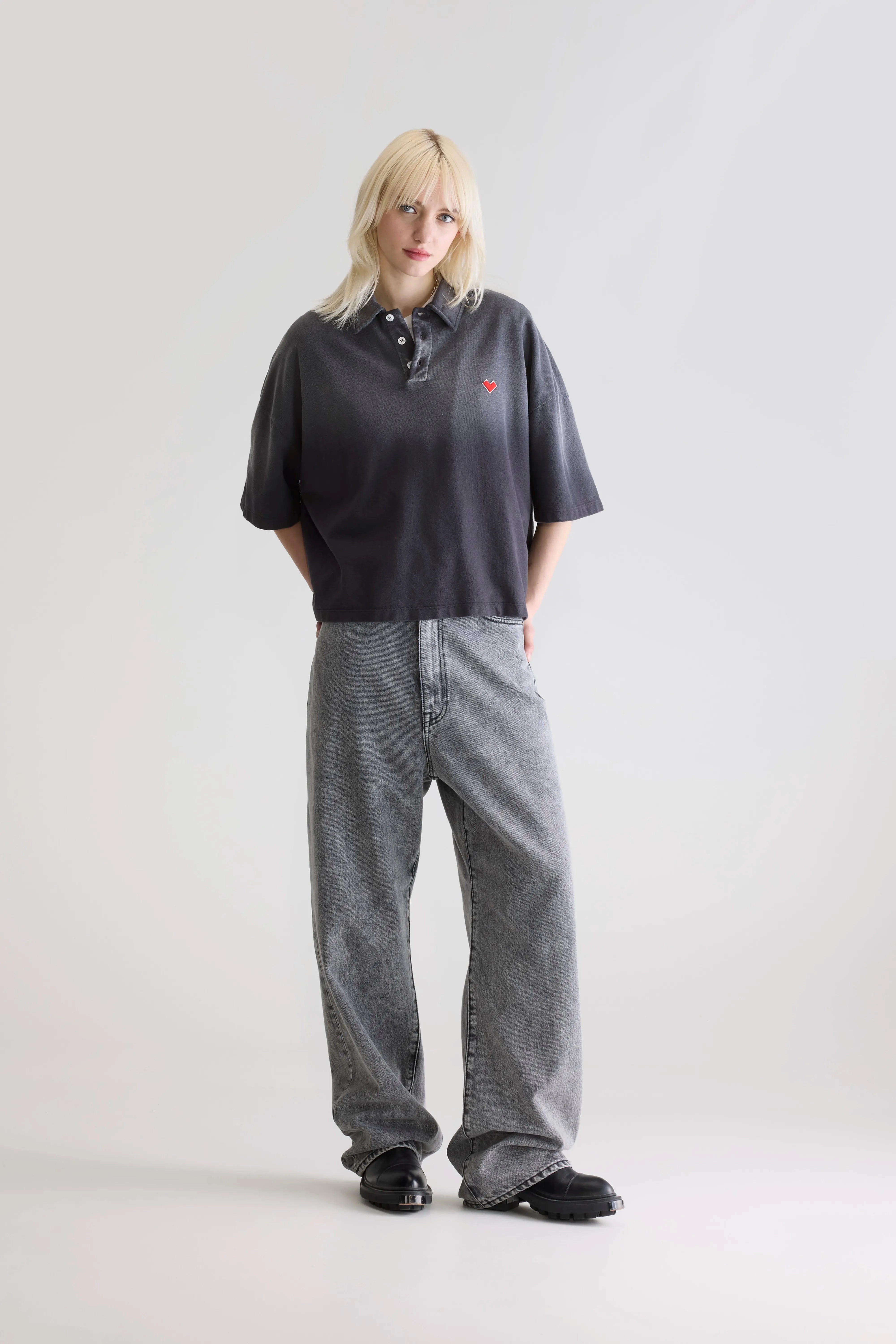 Foolo short-sleeve polo (252 / W / BLACK BLUE) TurtleneckDesign