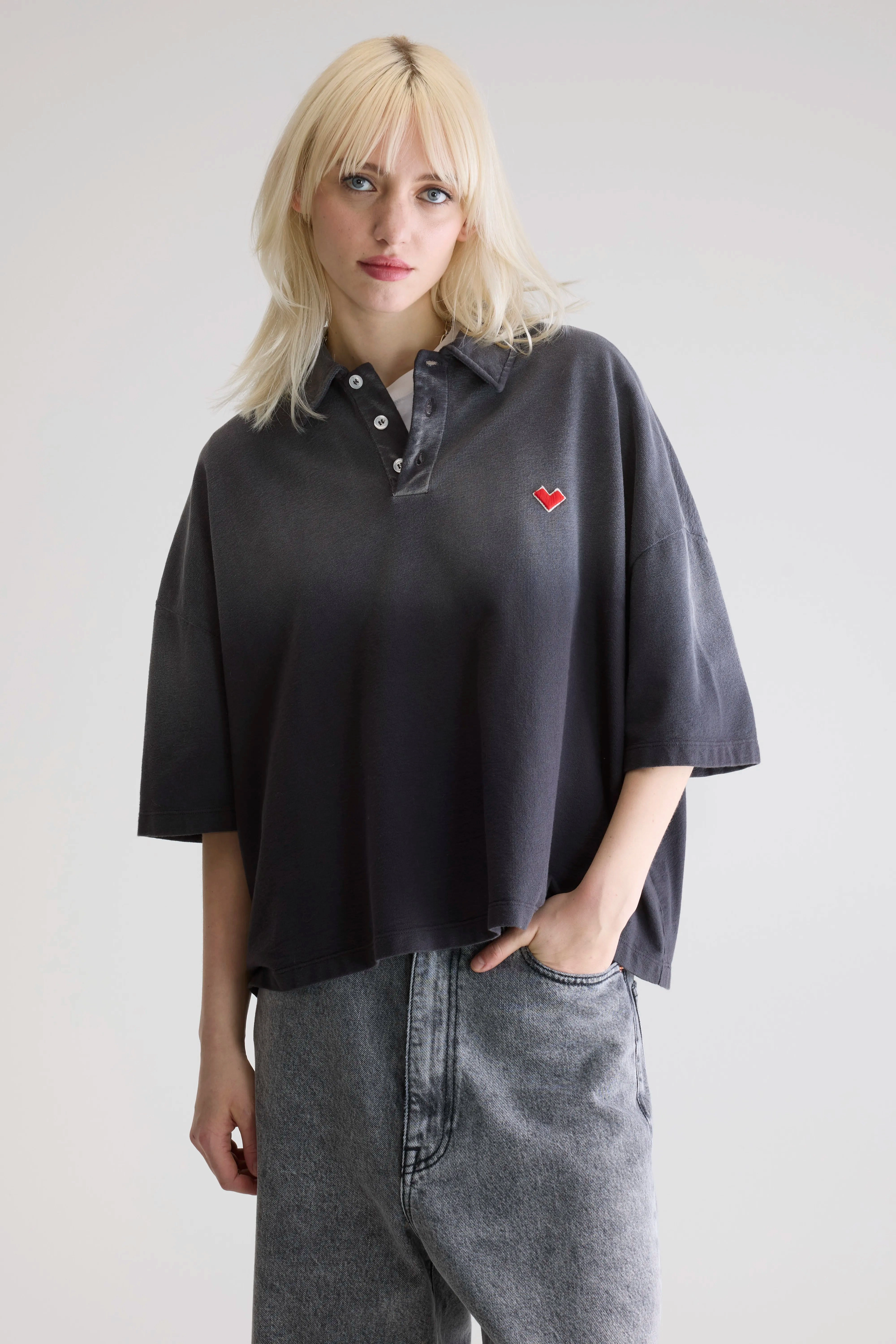 Foolo short-sleeve polo (252 / W / BLACK BLUE) VersatileLayering