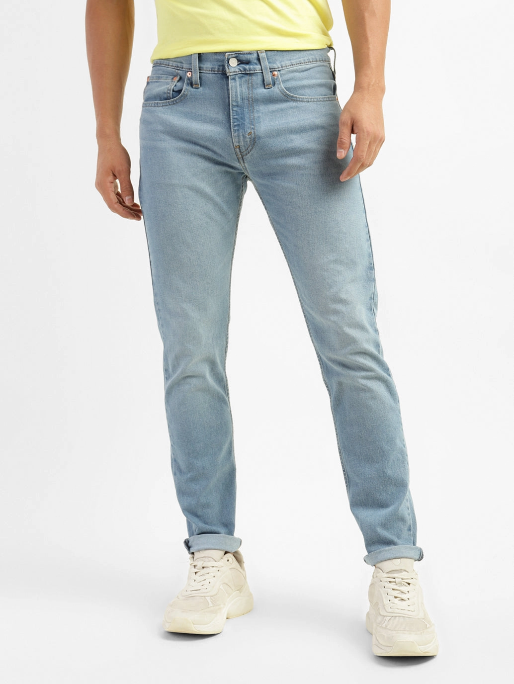 Men's 512 Blue Slim Tapered Fit Mid Rise Jeans Solid Choice standard fit