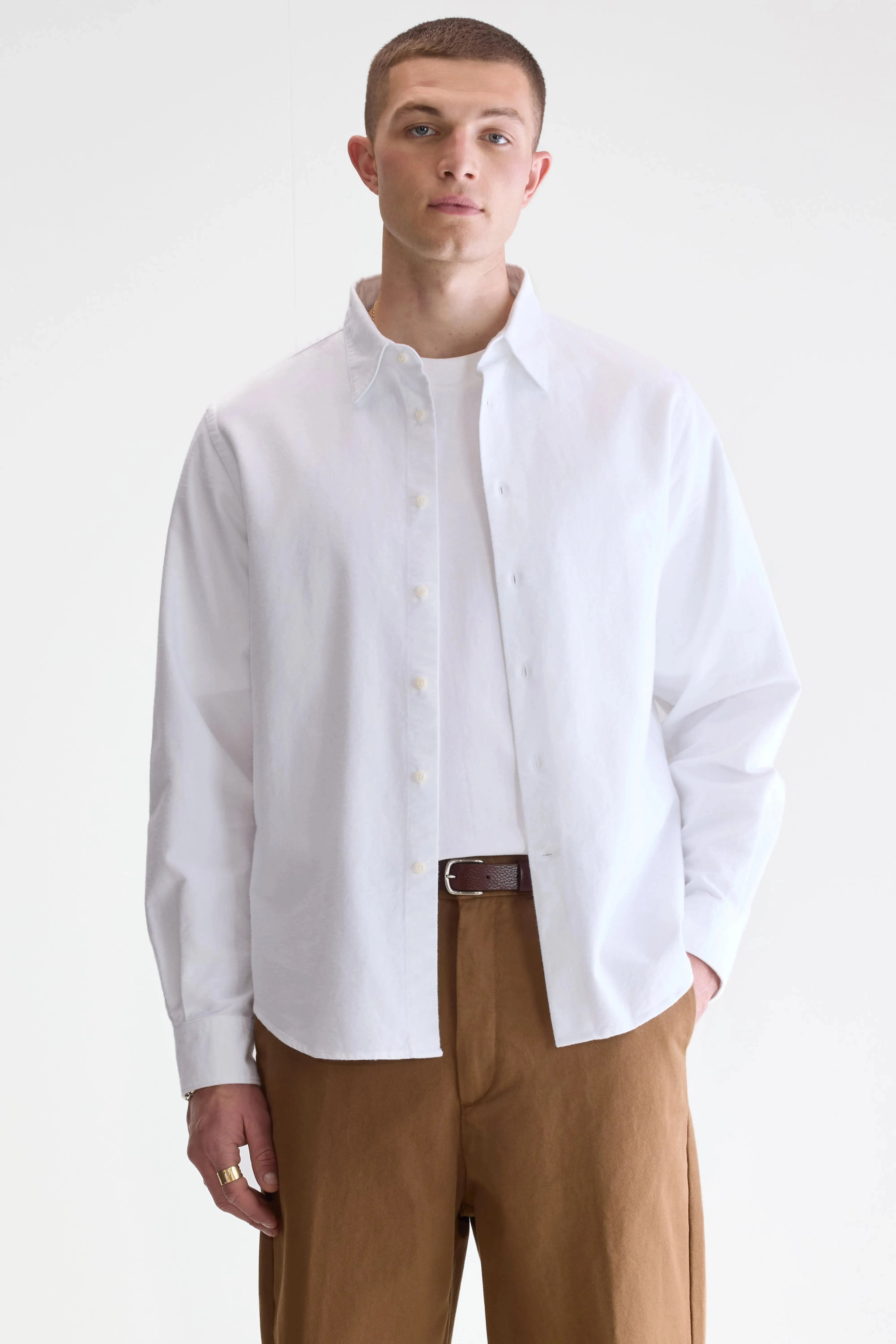 Franklin regular shirt (252 / M / WHITE) Comfortable fit Quick Release Cuffs