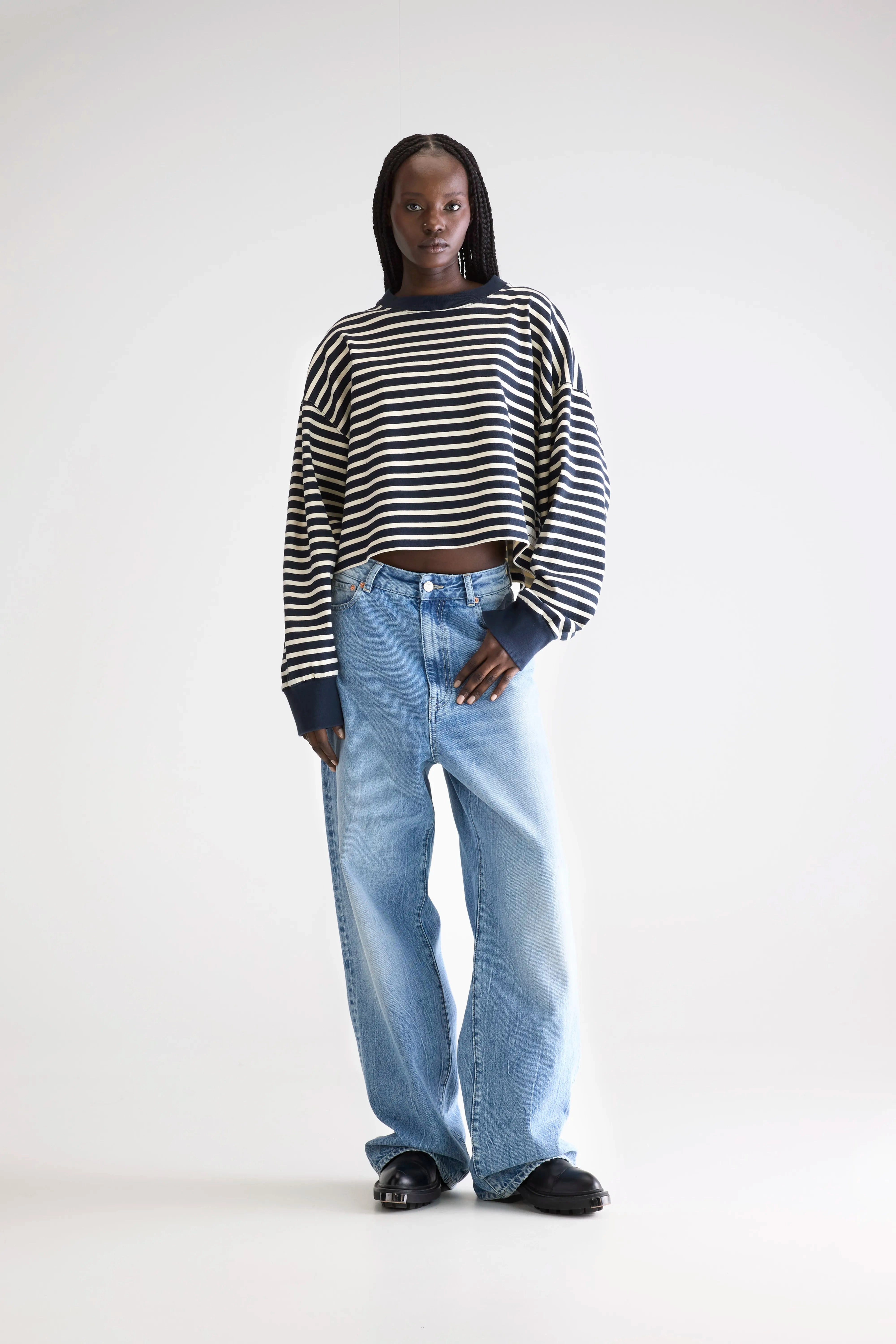 High Durability Material FrictionResistant Edges Franto long-sleeve t-shirt (252 / W / STRIPE A)