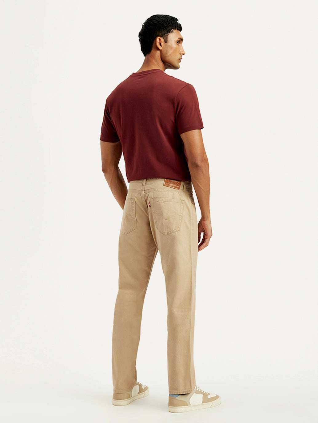 Men's Redloop 541 Beige Athletic Tapered Fit Mid Rise Selvedge Jeans Day To Night Smooth Lightweight