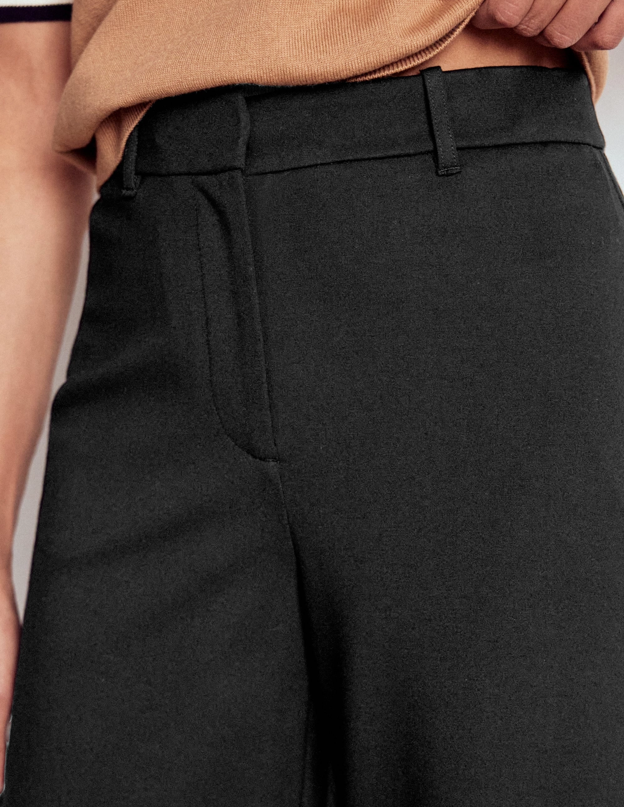 Belgravia Ponte Crop Trousers-BLACK Anti Static Fabric