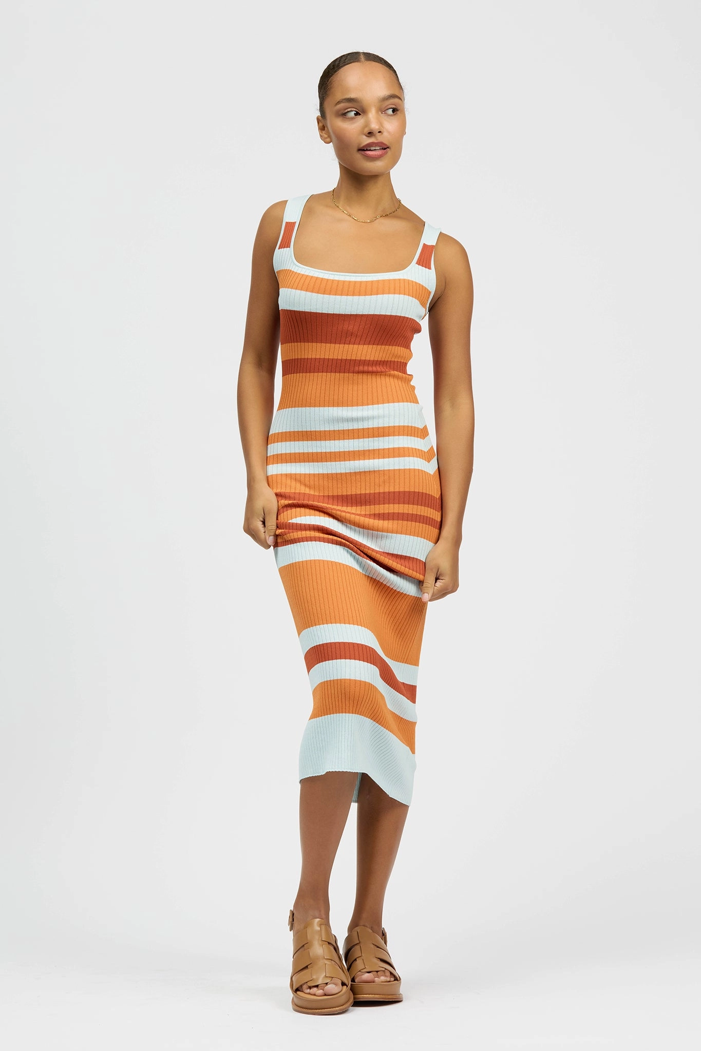 Frenja Dress Ice Blue/Rust/Orange Sporty Look Stylish Look