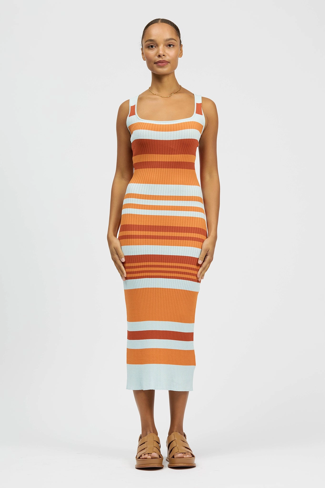 Special-Edition Frenja Dress Ice Blue/Rust/Orange