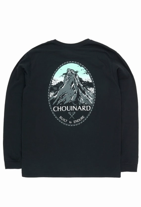Collared Sporty Vibe Patagonia Men's Long Sleeve Chouinard Crest Responsibili-Tee - Black