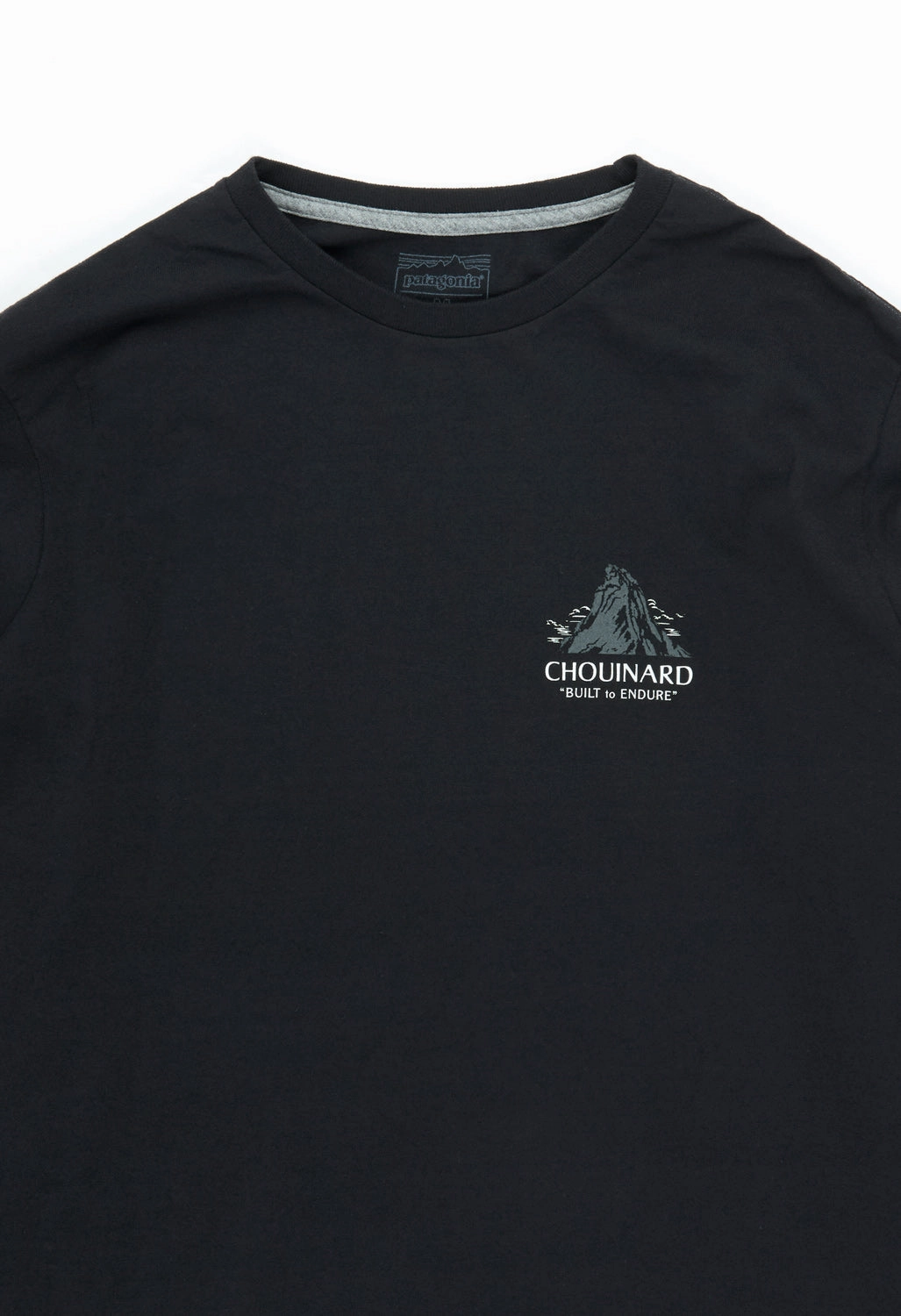 Patagonia Men's Long Sleeve Chouinard Crest Responsibili-Tee - Black Compact Stitch Pattern