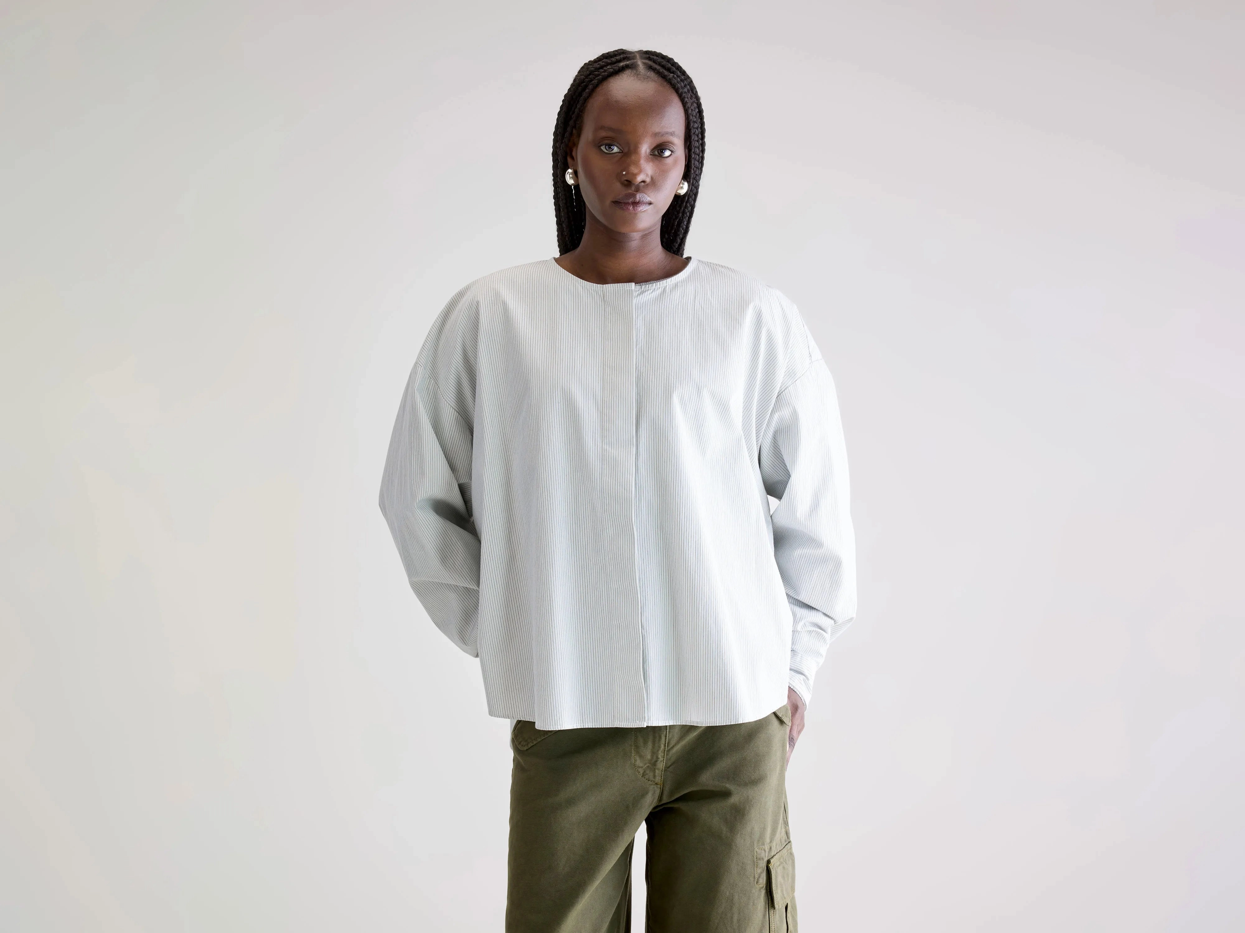 Galatea striped shirt (252 / W / STRIPE U) Morning Comfort