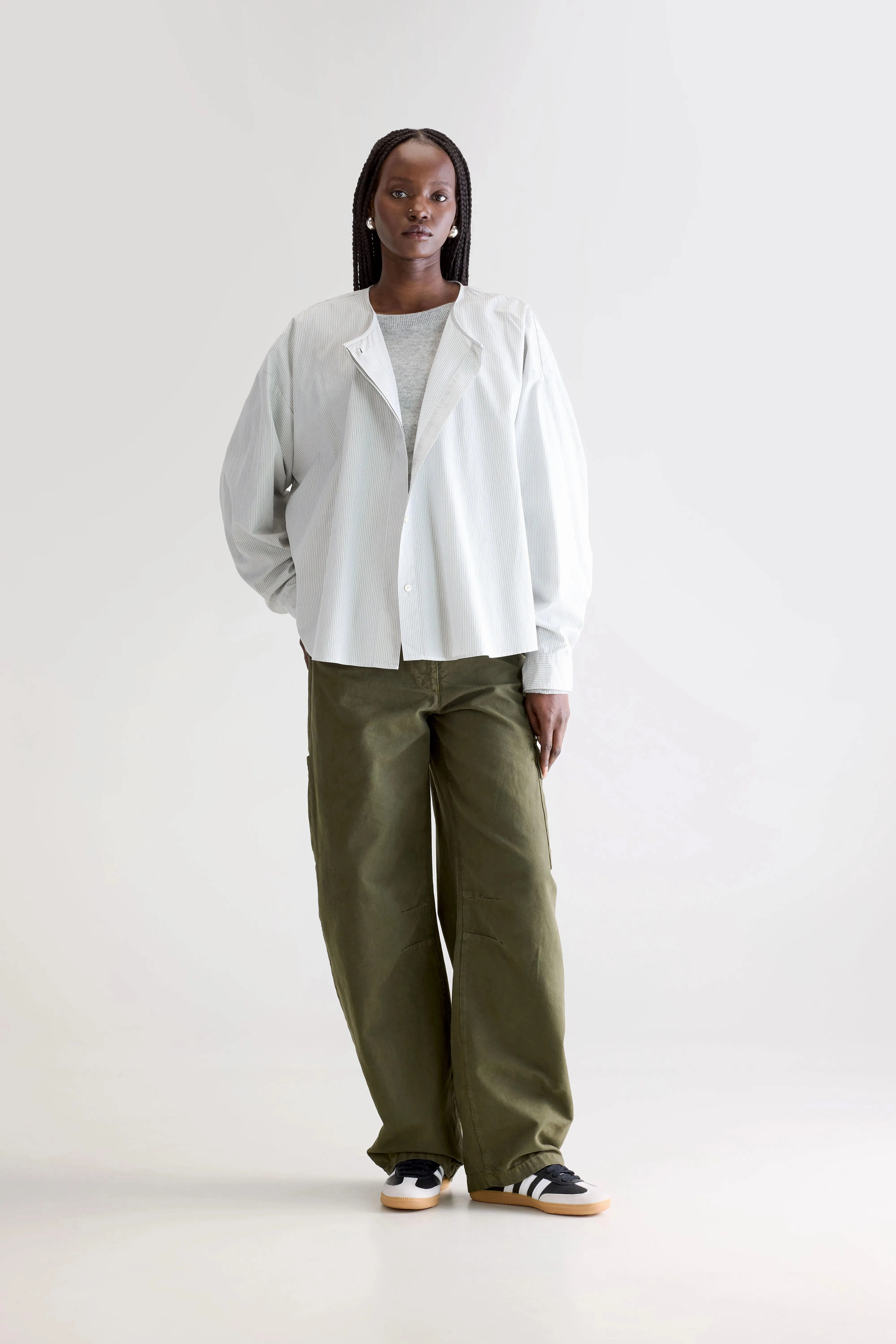 Galatea striped shirt (252 / W / STRIPE U) Tear Resistant Reinforcement