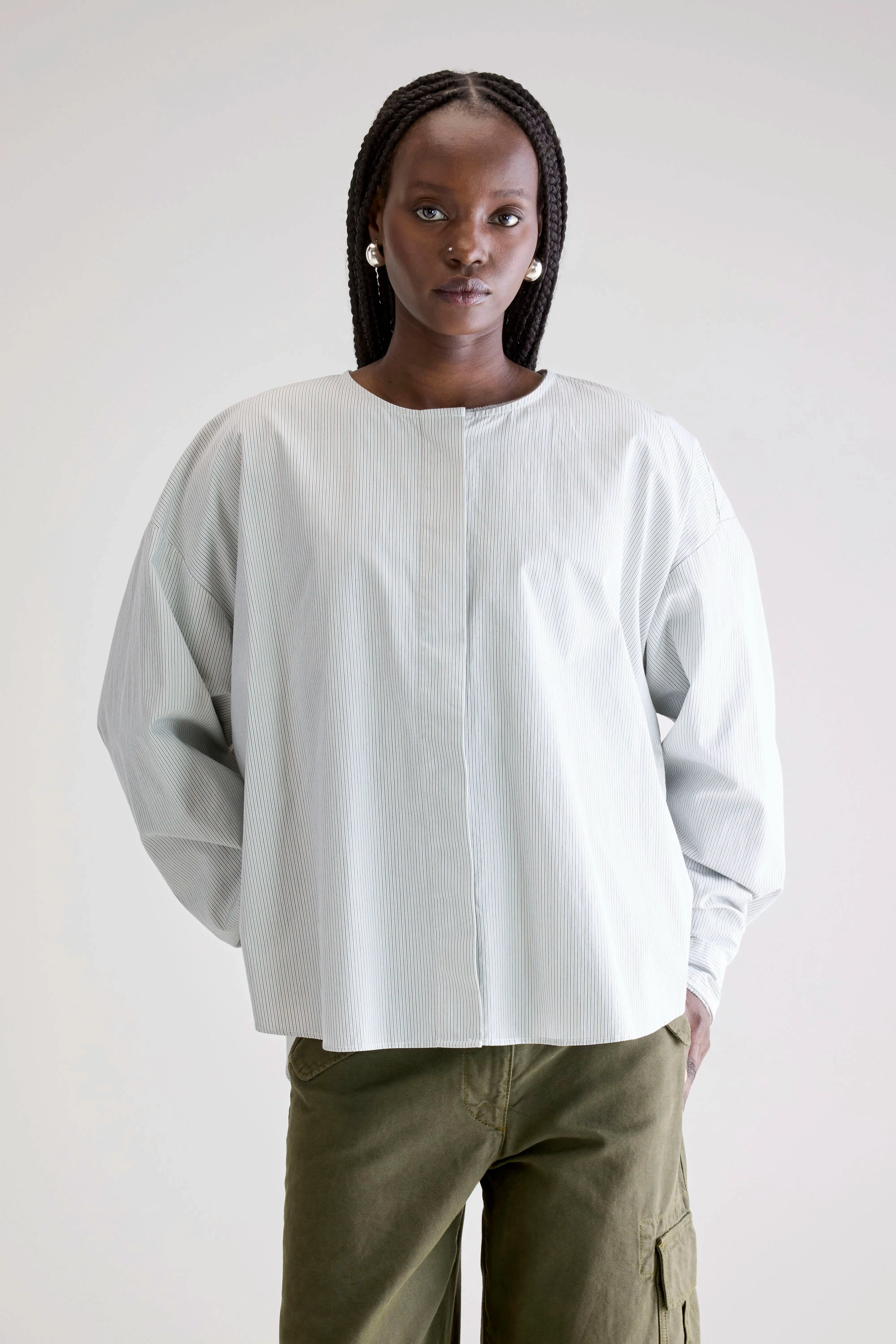 Galatea striped shirt (252 / W / STRIPE U) Pocket Detailing Everyday Wear