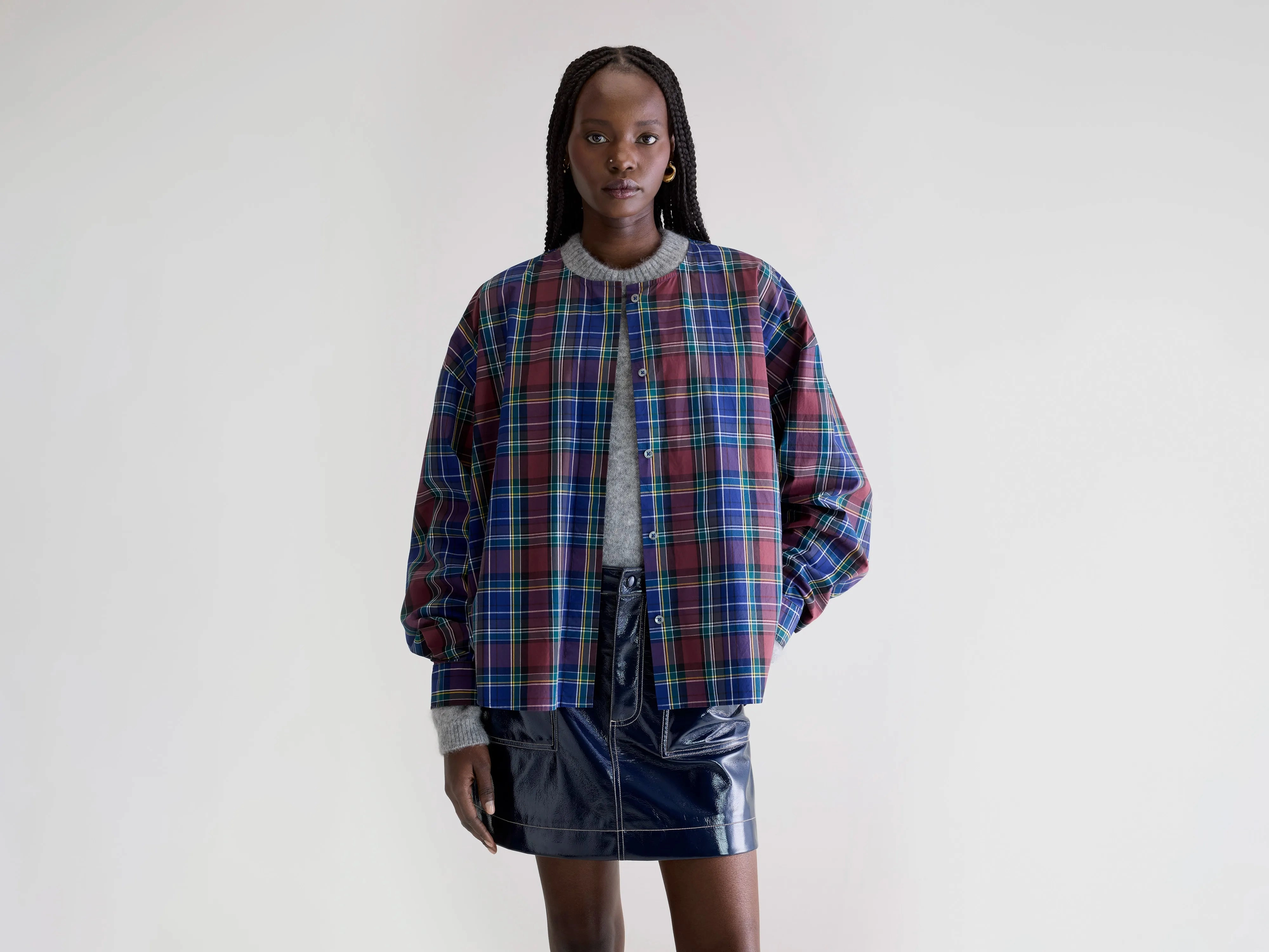 Galatea tartan shirt (252 / W / CHECK B) Long Sleeve Functional Wear