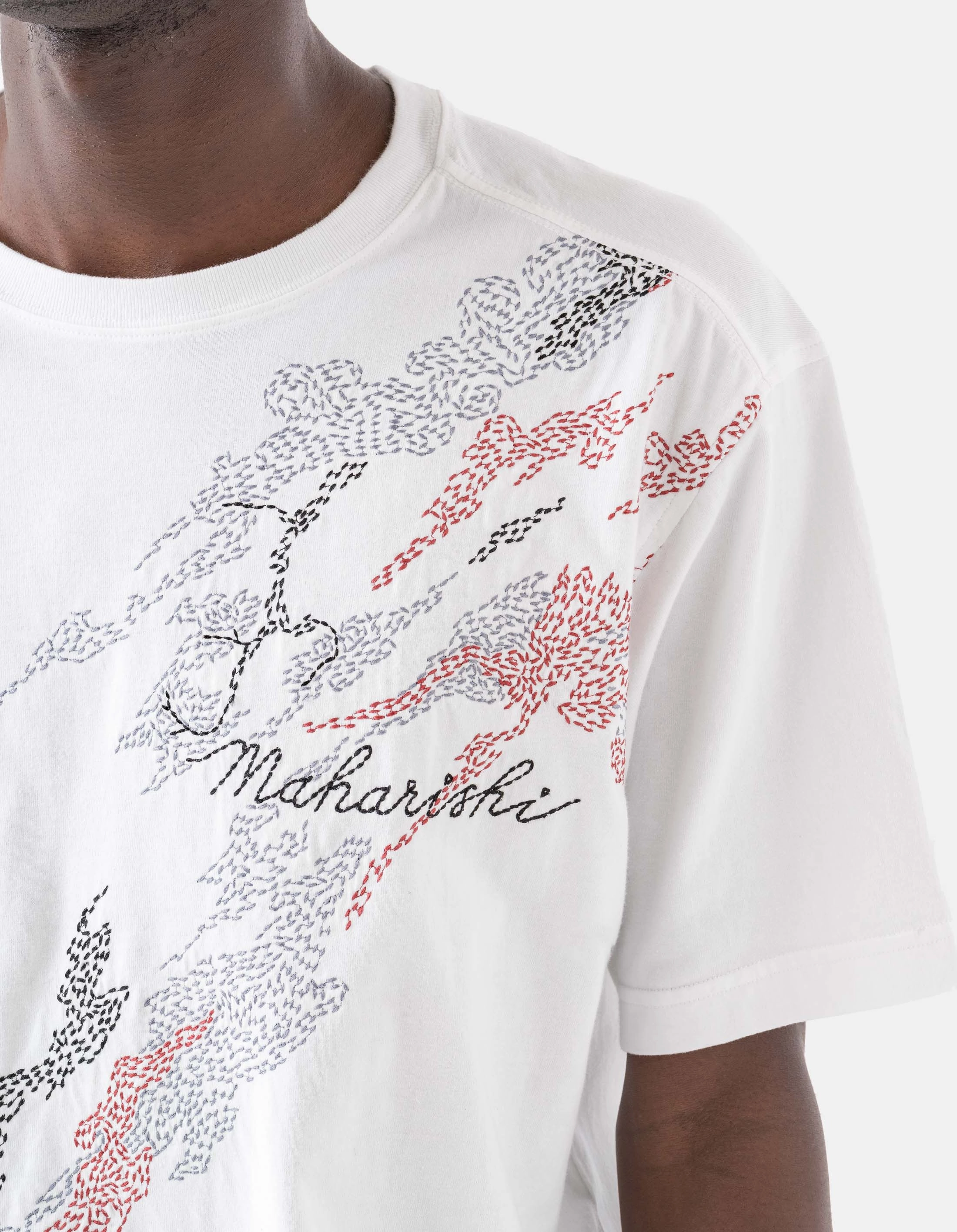 6217 Sashiko Bonsai S/S T-Shirt White Low Impact Manufacturing