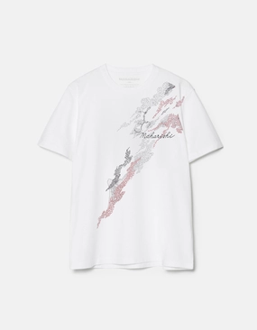 Stretch Knit Material Minimalist Detailing 6217 Sashiko Bonsai S/S T-Shirt White