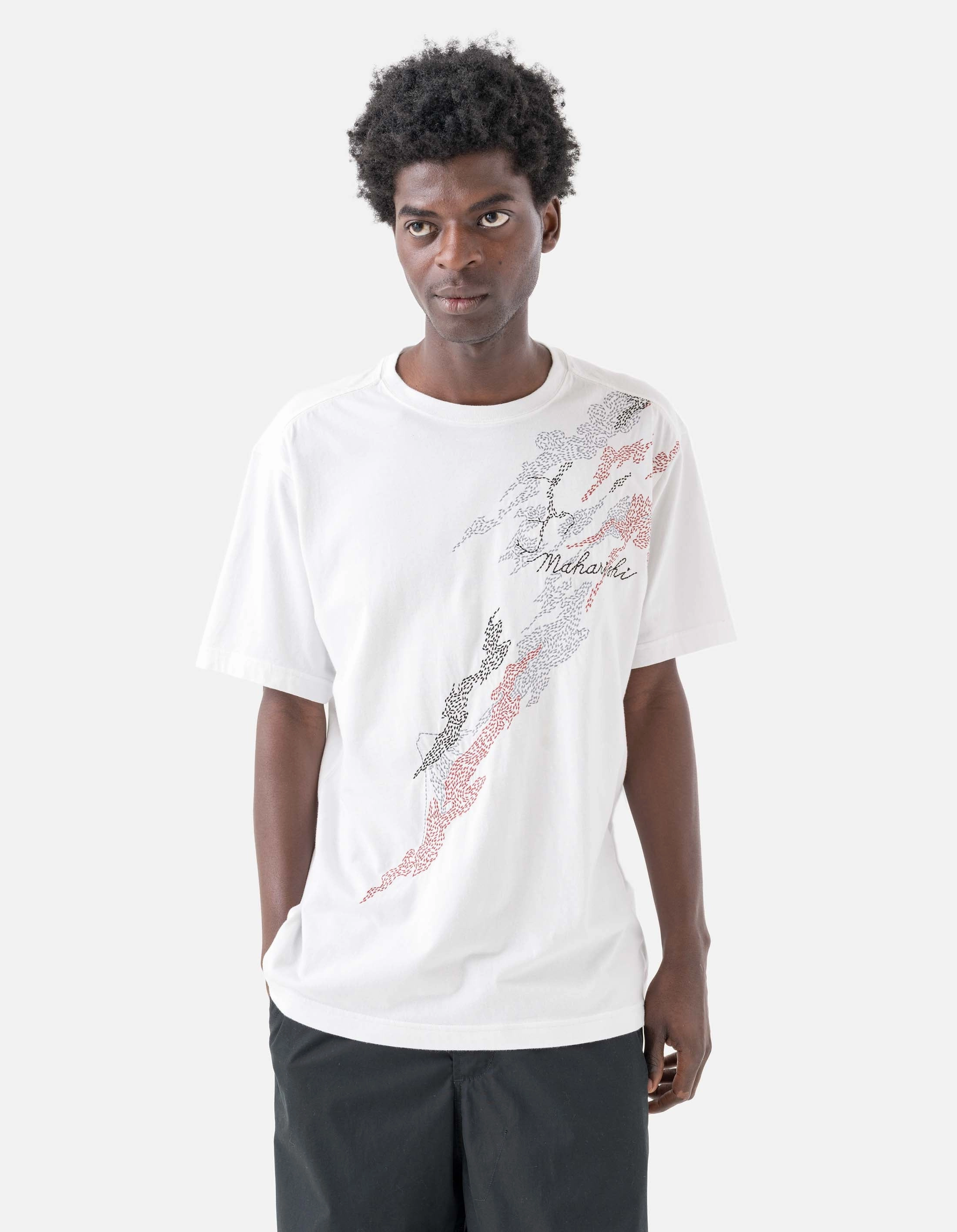 6217 Sashiko Bonsai S/S T-Shirt White FadeResistant Hot Weather