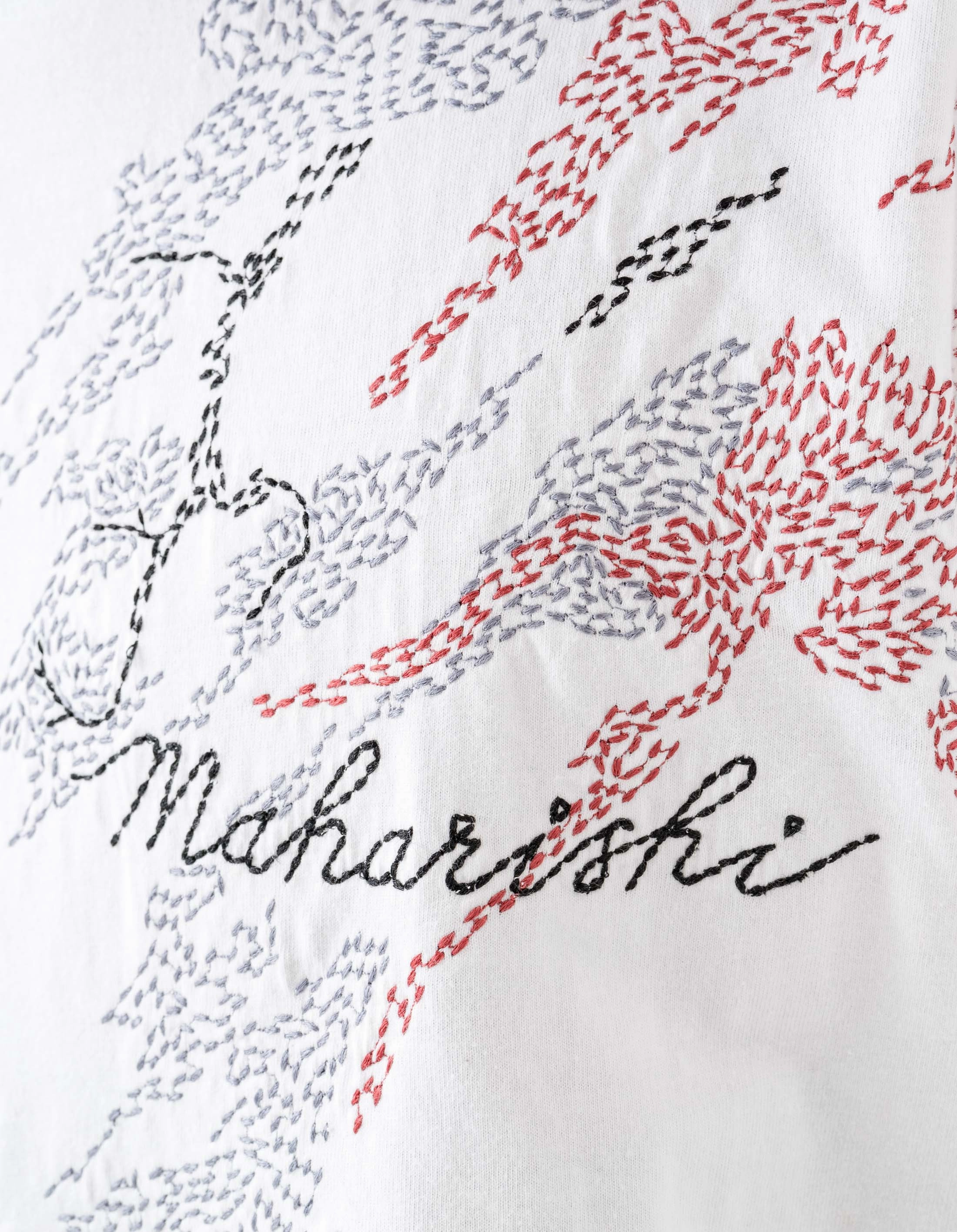 Sweat Absorbing Lining QuickDry Performance 6217 Sashiko Bonsai S/S T-Shirt White