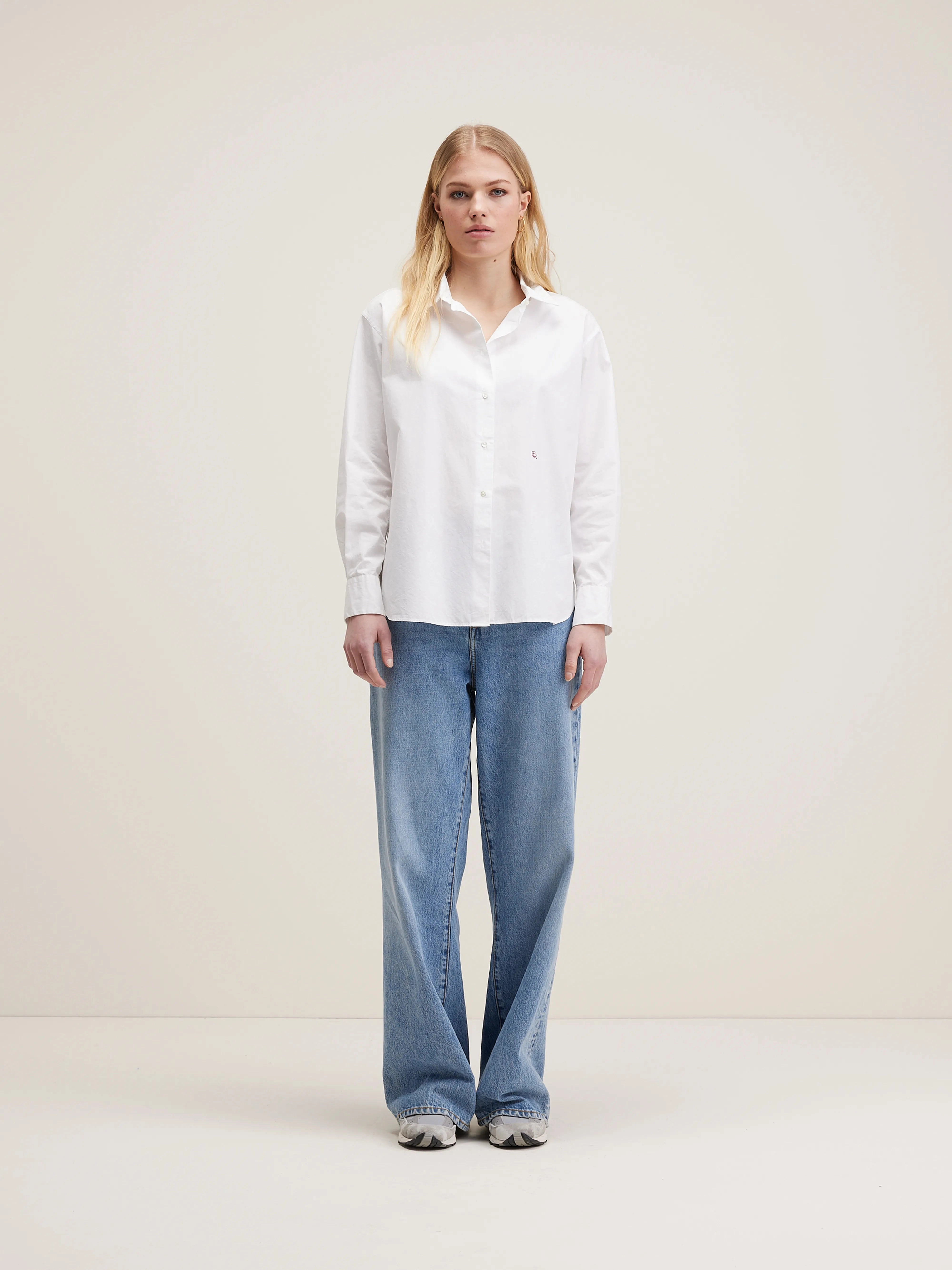 Gastoo poplin shirt (242 / W / WHITE) All-Season Wear Stretch Material