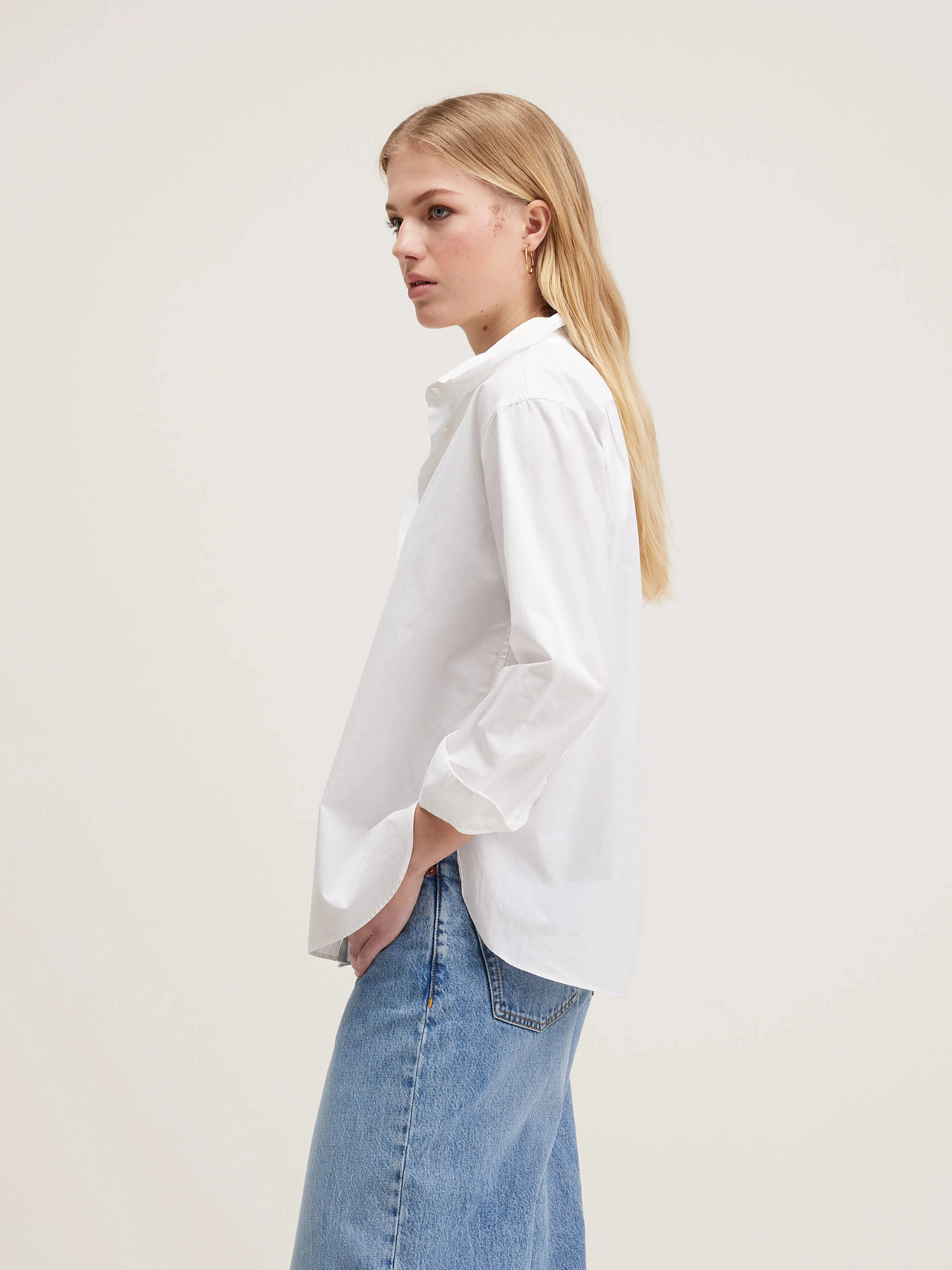 Checkered Print Weekend Vibes Gastoo poplin shirt (242 / W / WHITE)