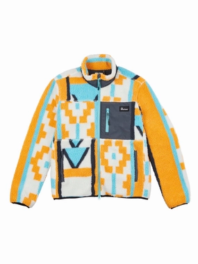 Airflow Optimization Travel Commuter Layer Geo Print Mattawa Fleece Jacket in Apricot