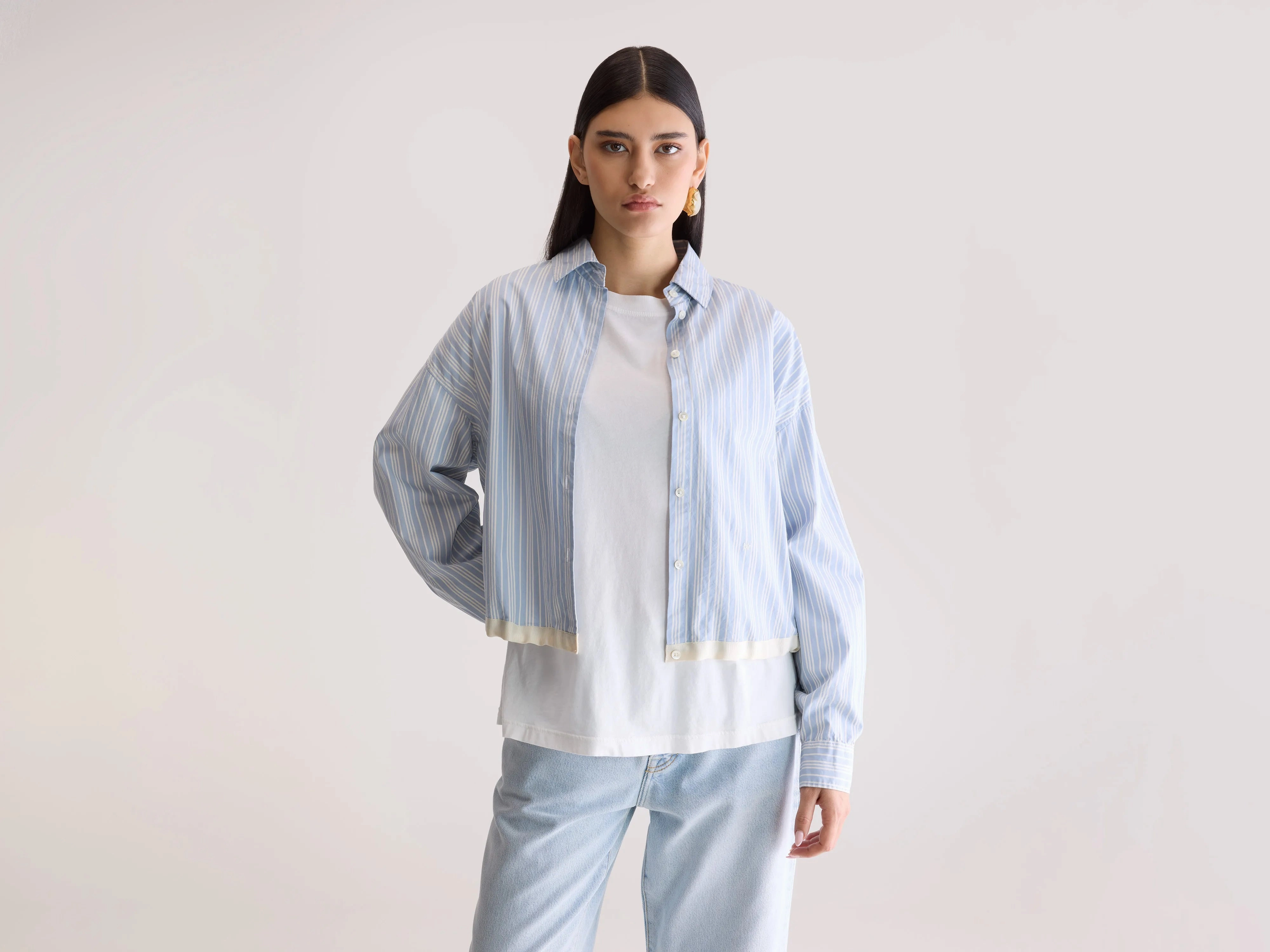 Glow adjustable shirt (252 / W / STRIPE A) Pullover Design Youthful Style