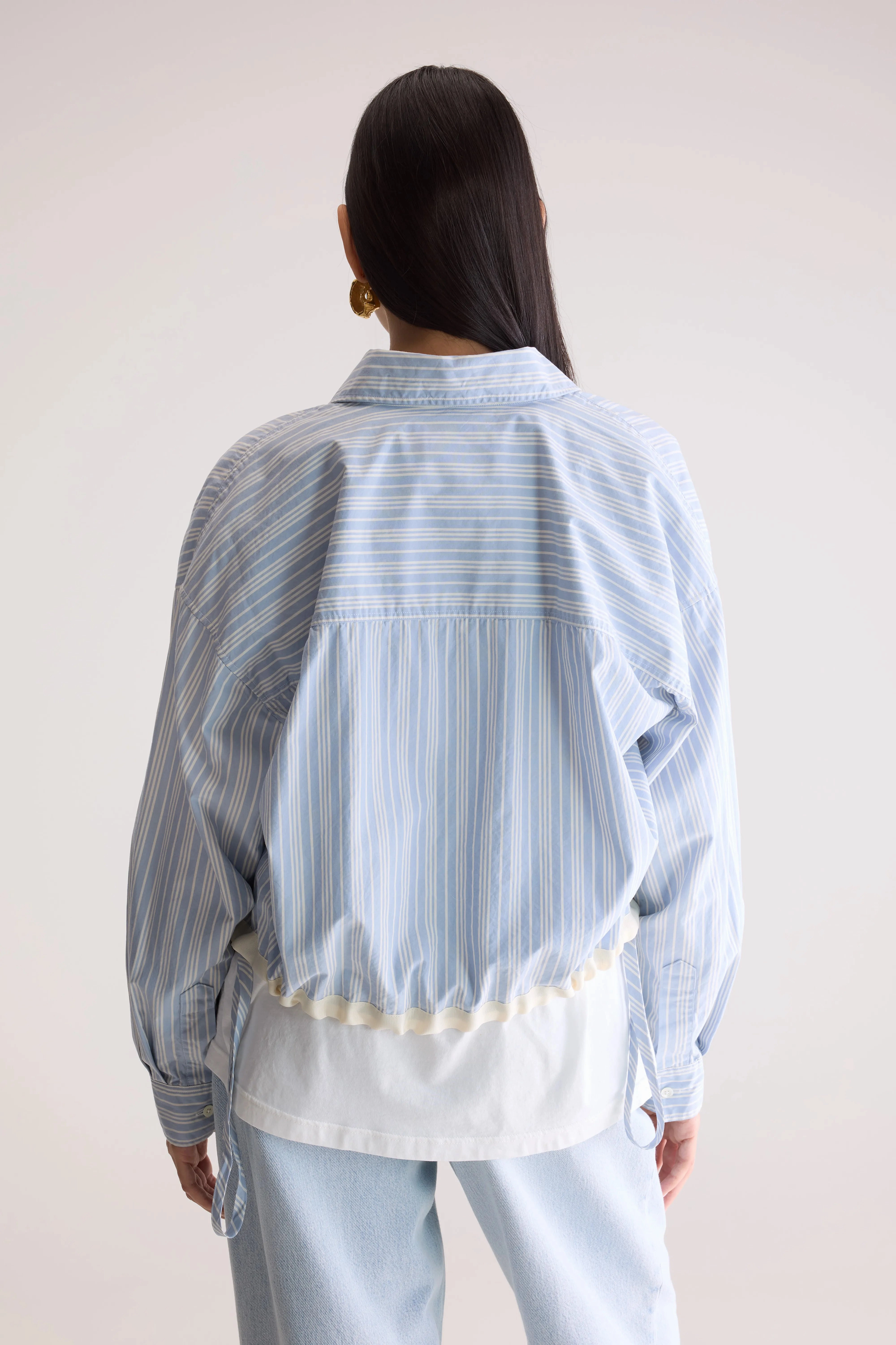Glossy Texture Glow adjustable shirt (252 / W / STRIPE A)