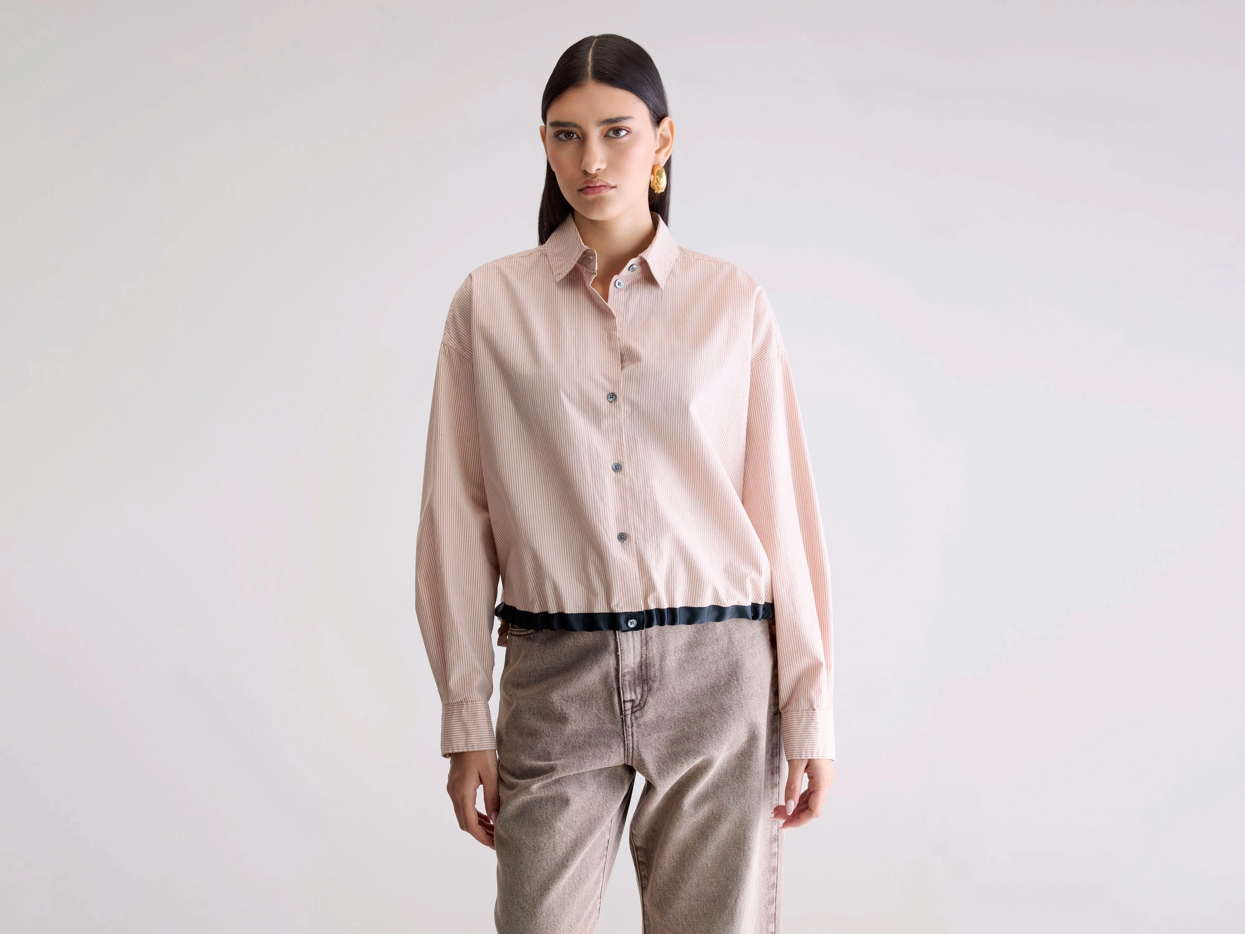 Glow adjustable shirt (252 / W / STRIPE V) Fitted Silhouette Road Trip Ready