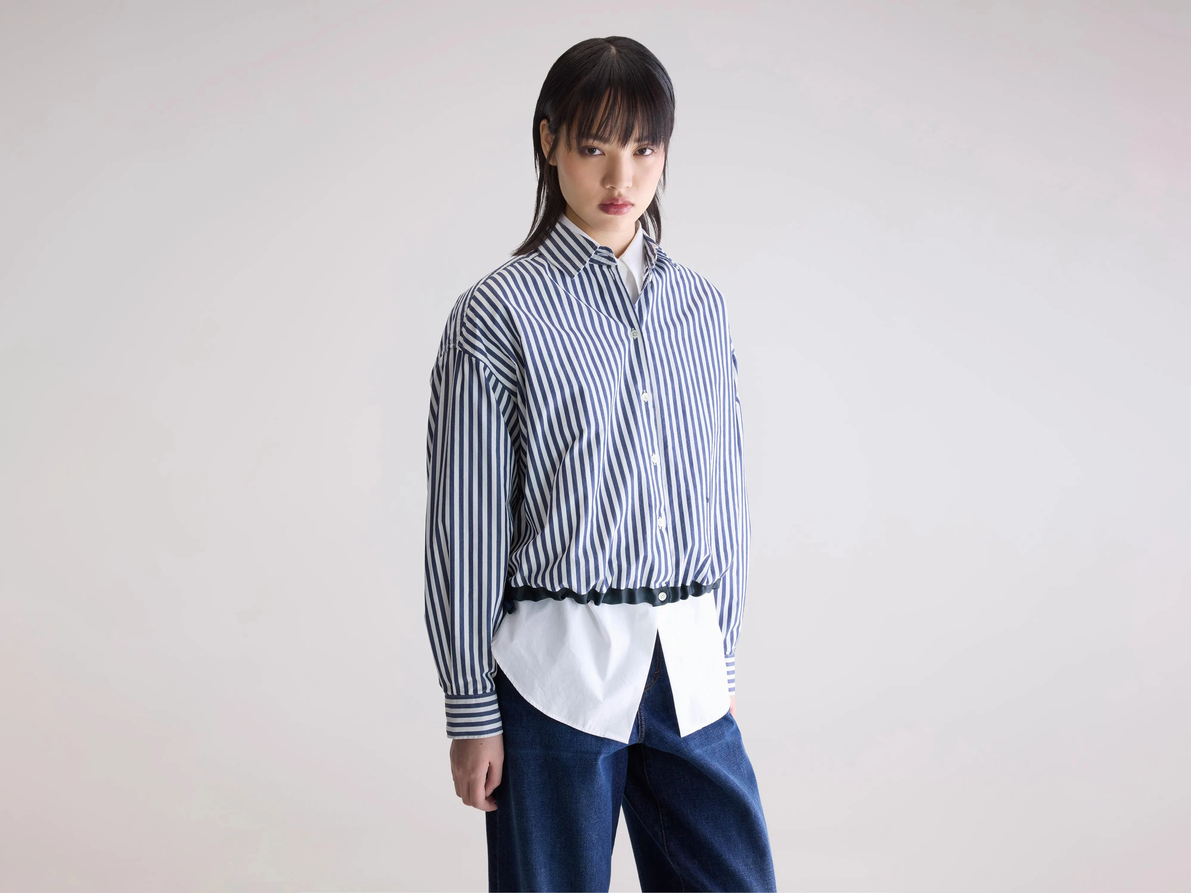 Handcrafted Detail Everyday Look Glow adjustable shirt (252 / W / STRIPE Z)