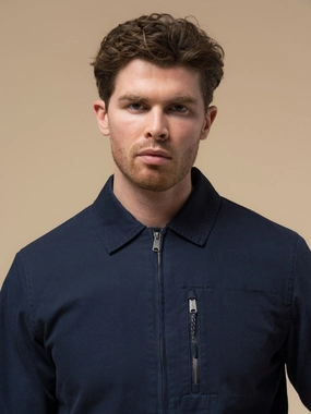 Light Reflective Zippers Harwich Jacket in Navy Blue