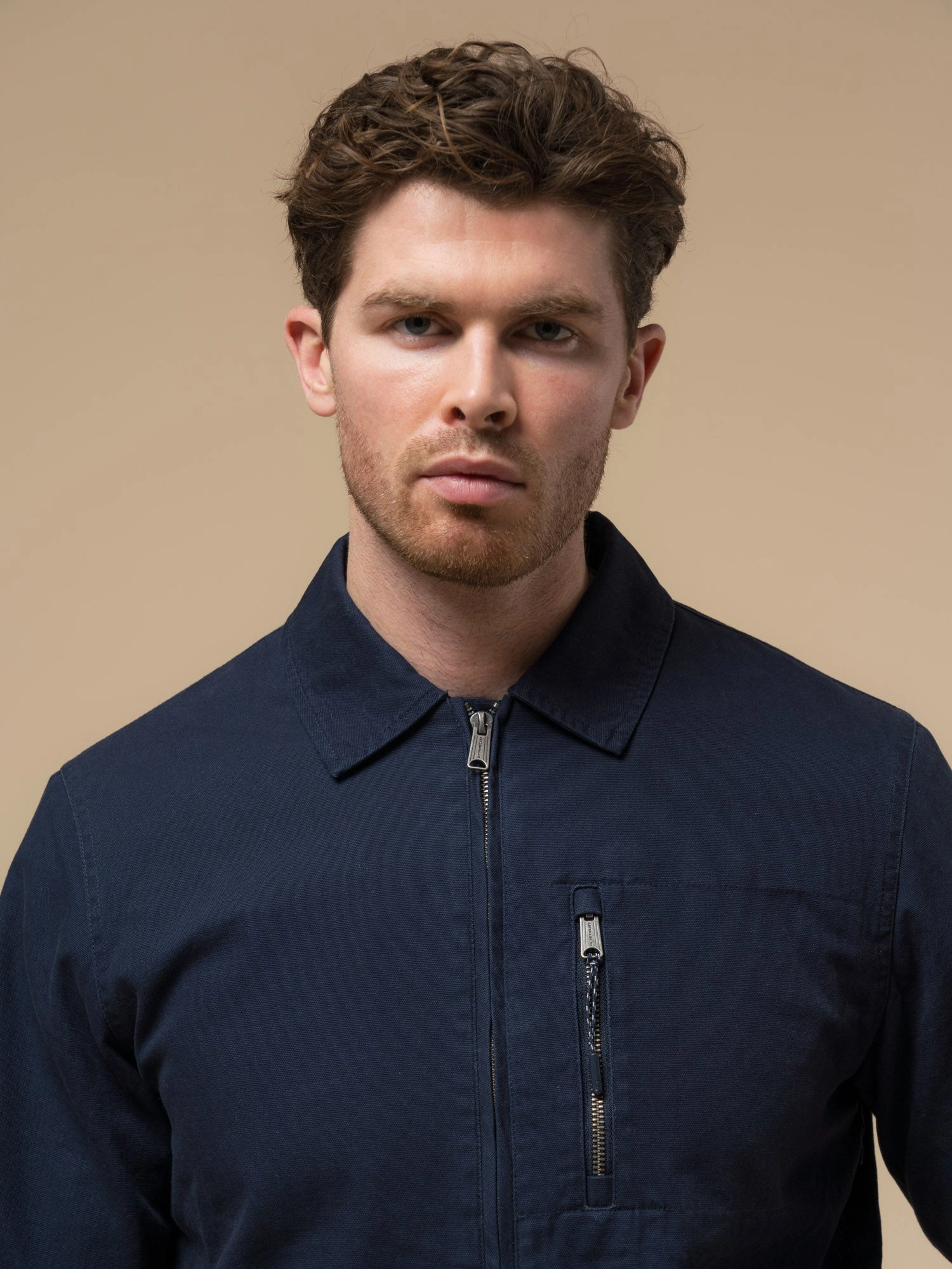 Harwich Jacket in Navy Blue Double Layer Protection