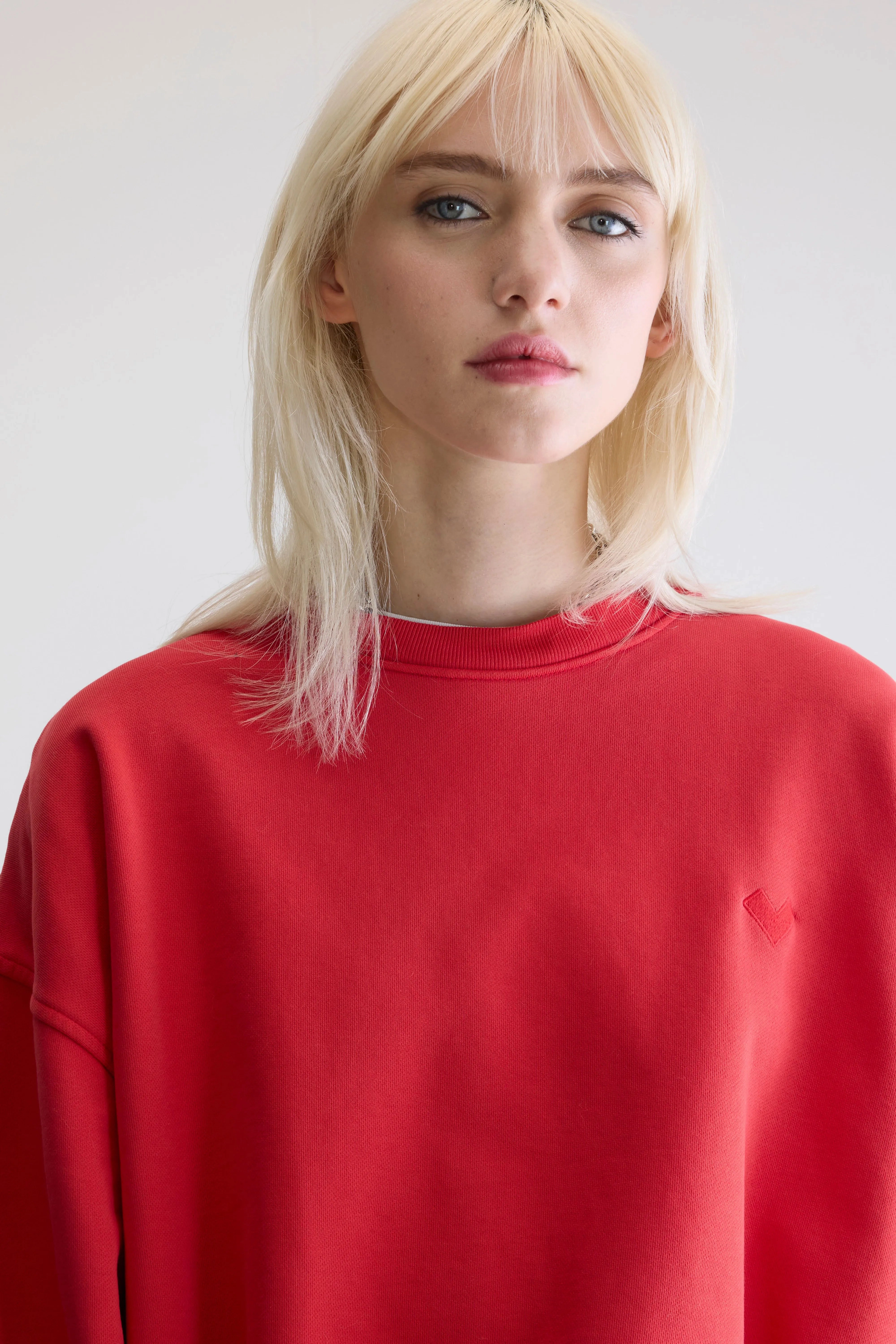 Business Ready Cozy Hoodie Fancy cropped crewneck sweatshirt (252 / W / SANGUINE)