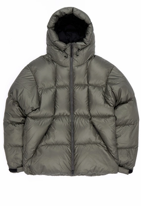 Goldwin PERTEX QUANTUM Down Parka - Gunmetal Day Hike Style Smooth Zipper Track