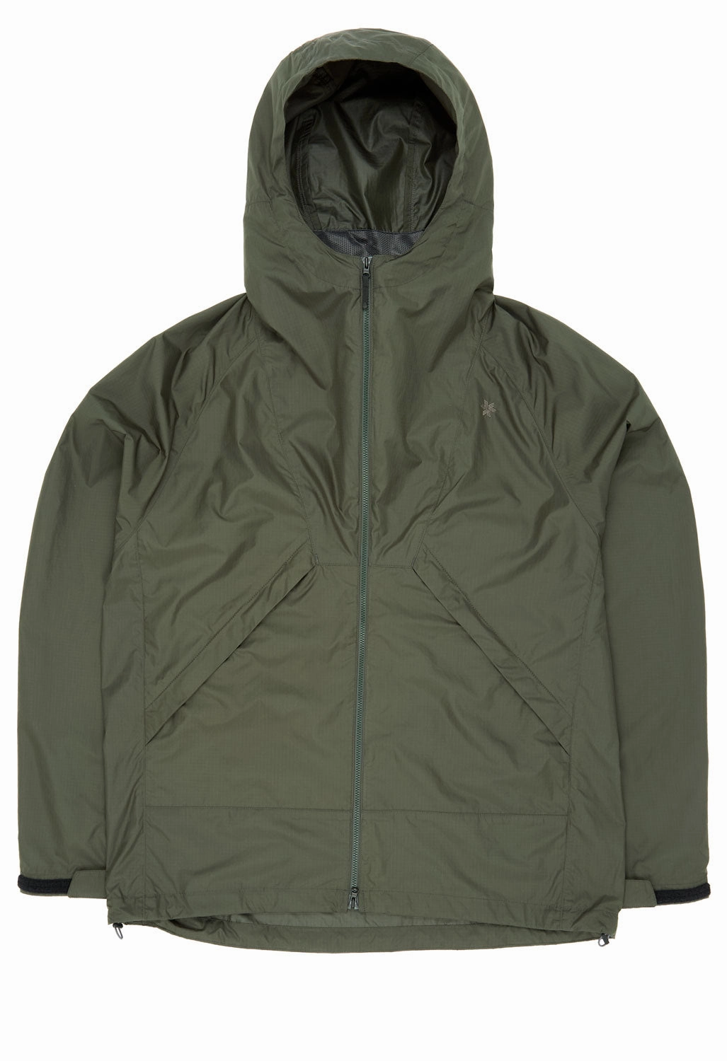 Bonded Zippers Embellished Trim Goldwin Rip-stop Hooded Jacket - Dark Olive