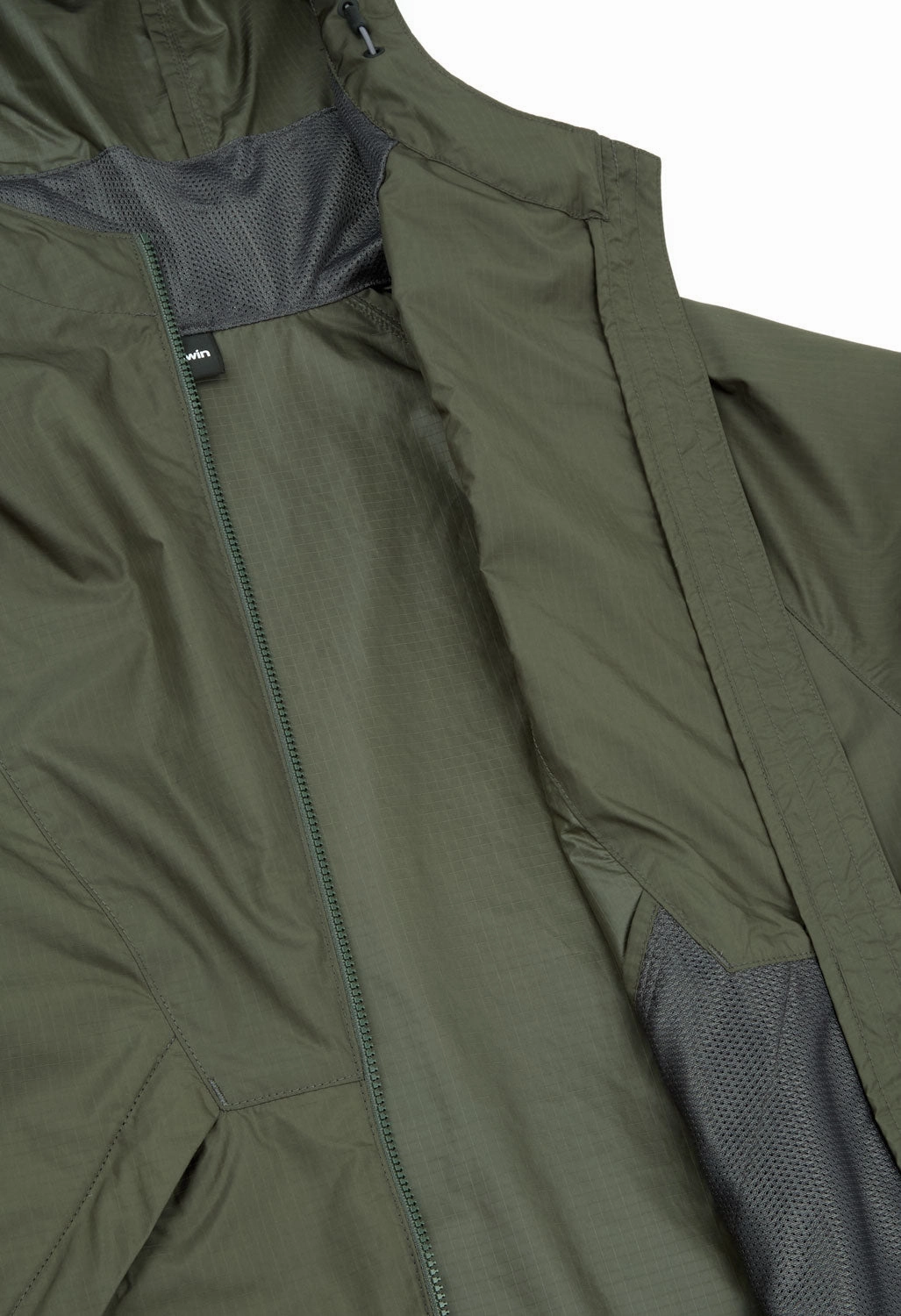 Goldwin Rip-stop Hooded Jacket - Dark Olive Travel Functional Wear Heat Resistant Fabric