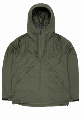 Bonded Zippers Embellished Trim Goldwin Rip-stop Hooded Jacket - Dark Olive