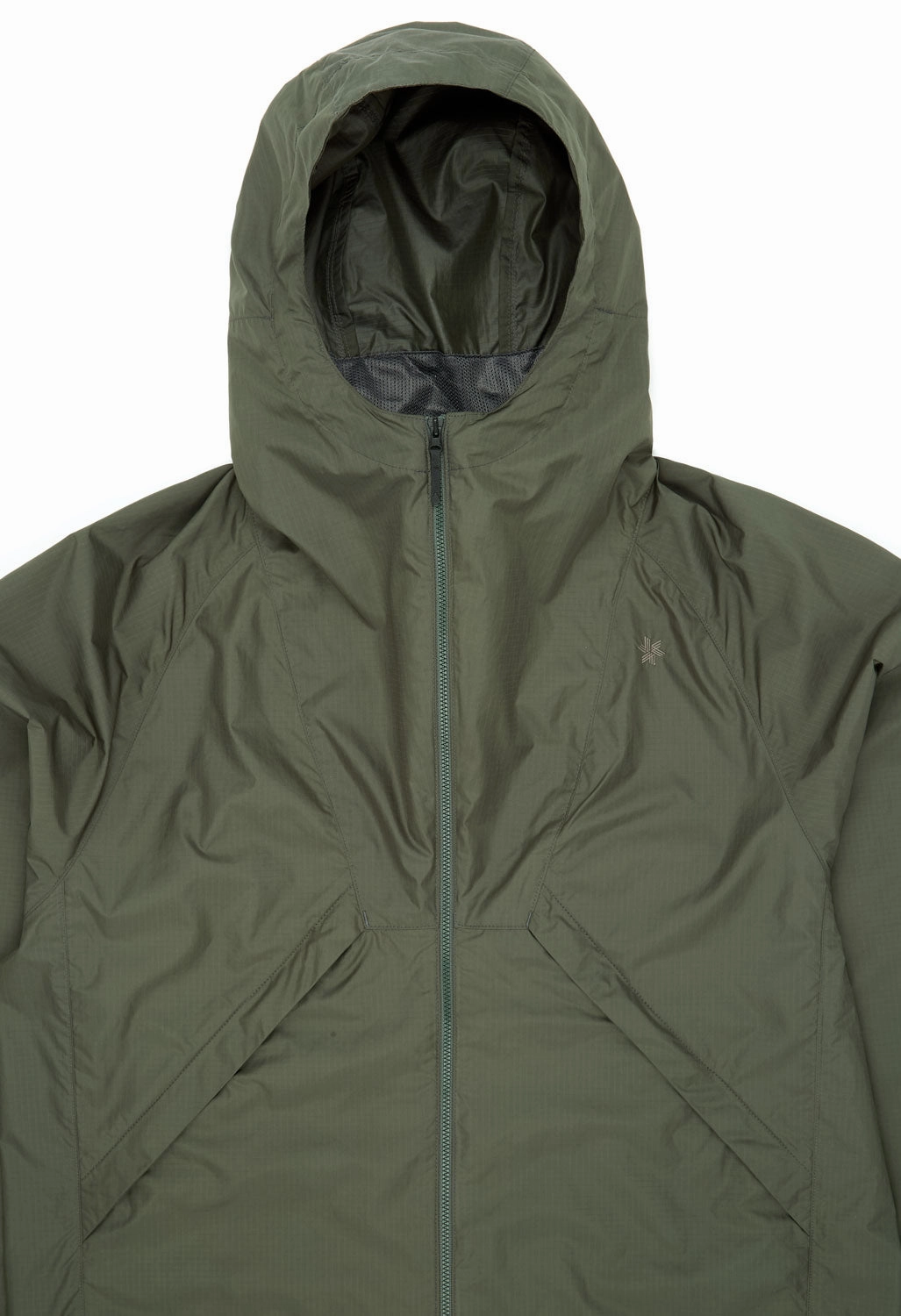 Goldwin Rip-stop Hooded Jacket - Dark Olive Elasticated Waistband Eco Friendly Dyed Fabric