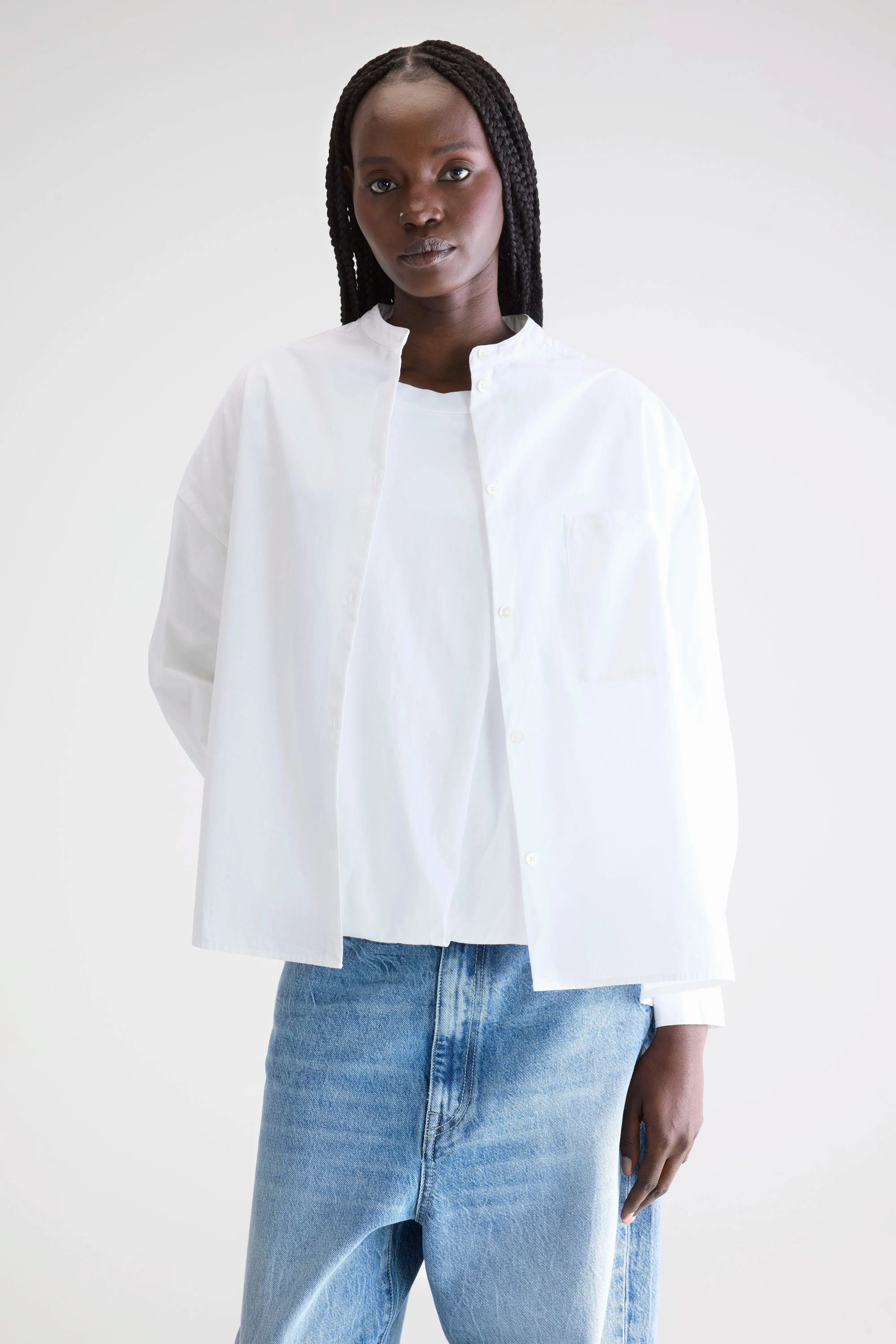 Stylish Appearance Gorky poplin shirt (252 / W / WHITE)