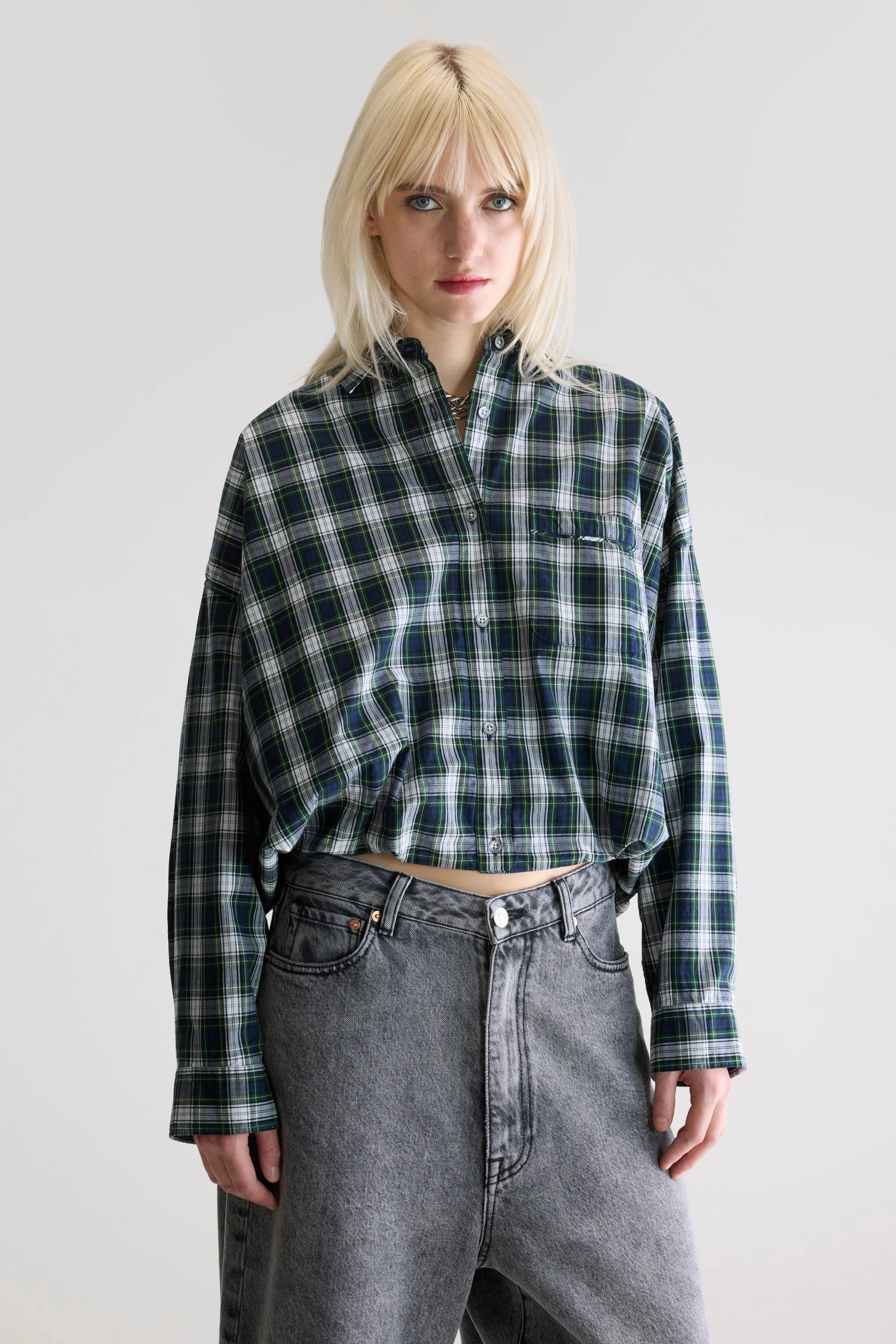 Daytime Look Durable Stitching Graham checkered shirt (252 / W / CHECK Q)