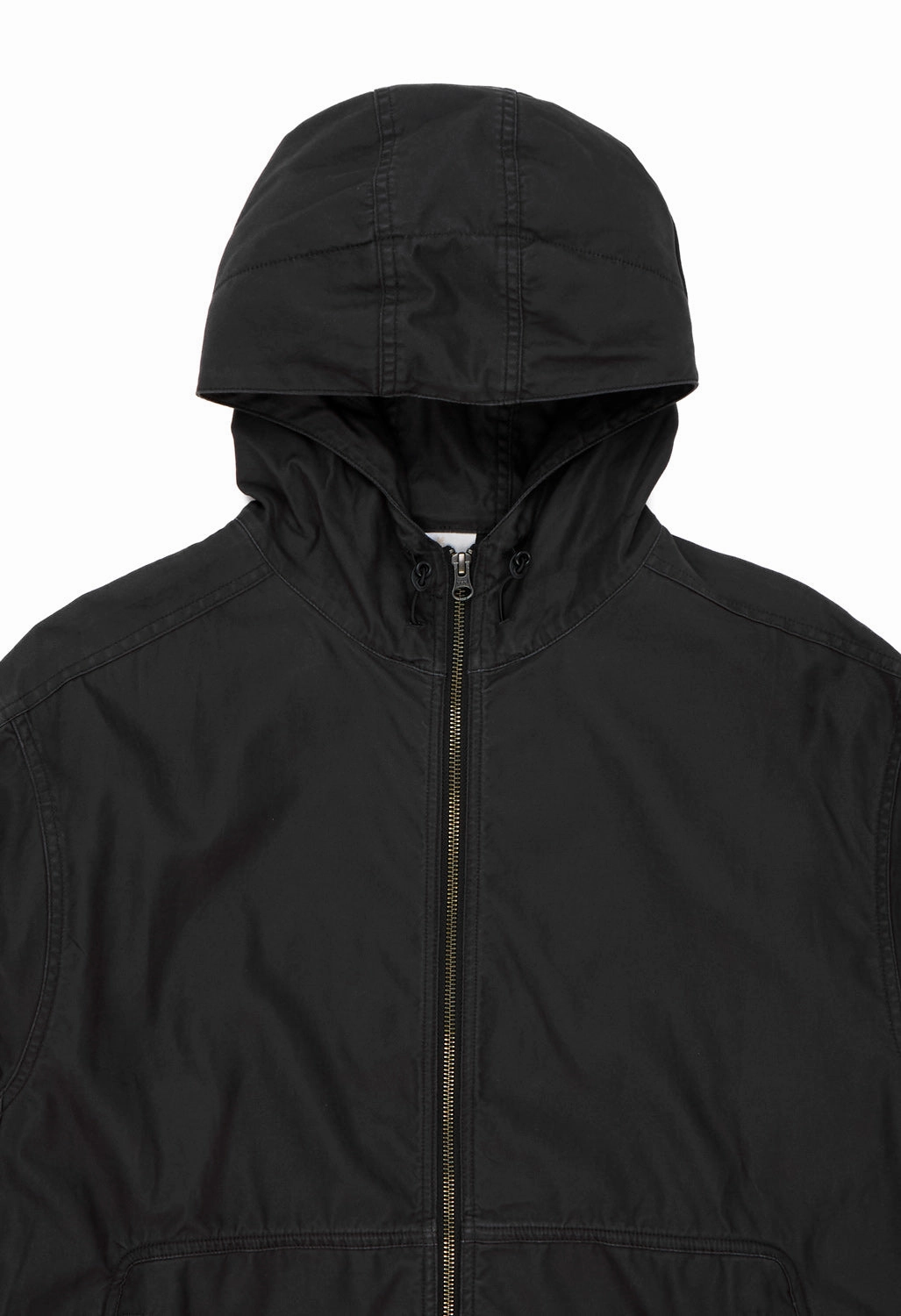 Gramicci Men's Beach Hoodie Jacket - Vintage Black Two Way Zipper Ergonomic Drape