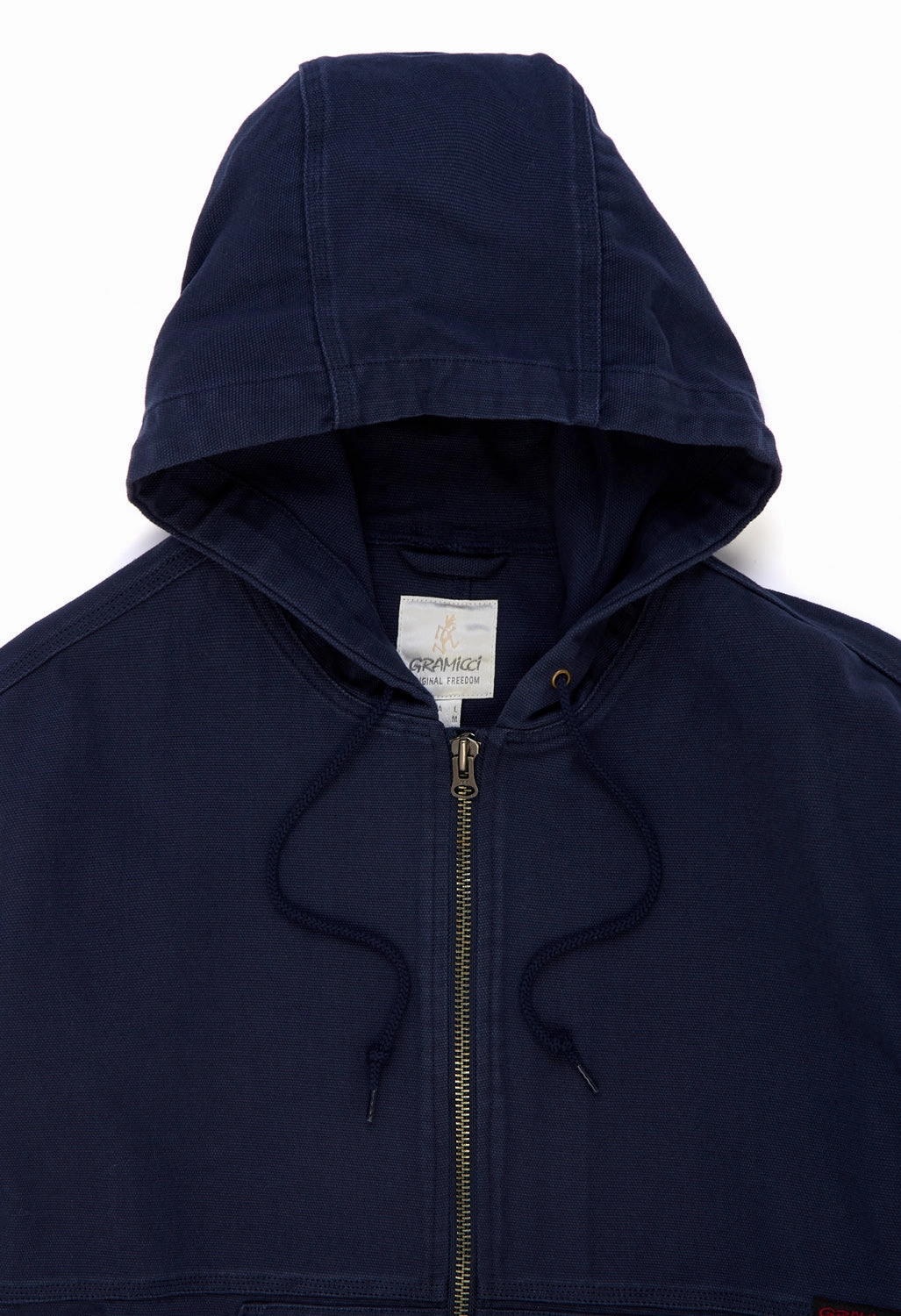 Gramicci Men's El Cap Canvas Hooded Jacket - Navy Casual Fit Silhouette Softshell Construction
