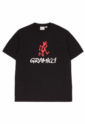 Gramicci Men's Logo T-Shirt - Black Trendy GarmentDyedTexture