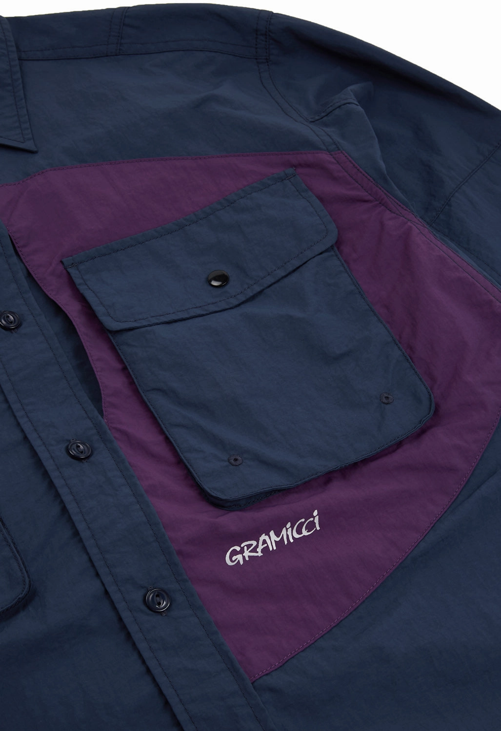 Road Trip Ready Versatile Layering Gramicci Men's Nylon Brentwood Shirt - Deep Navy